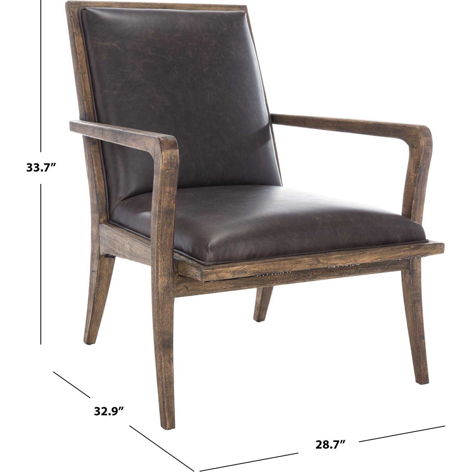 Rudy Mid-Century Accent Chair Dark Brown