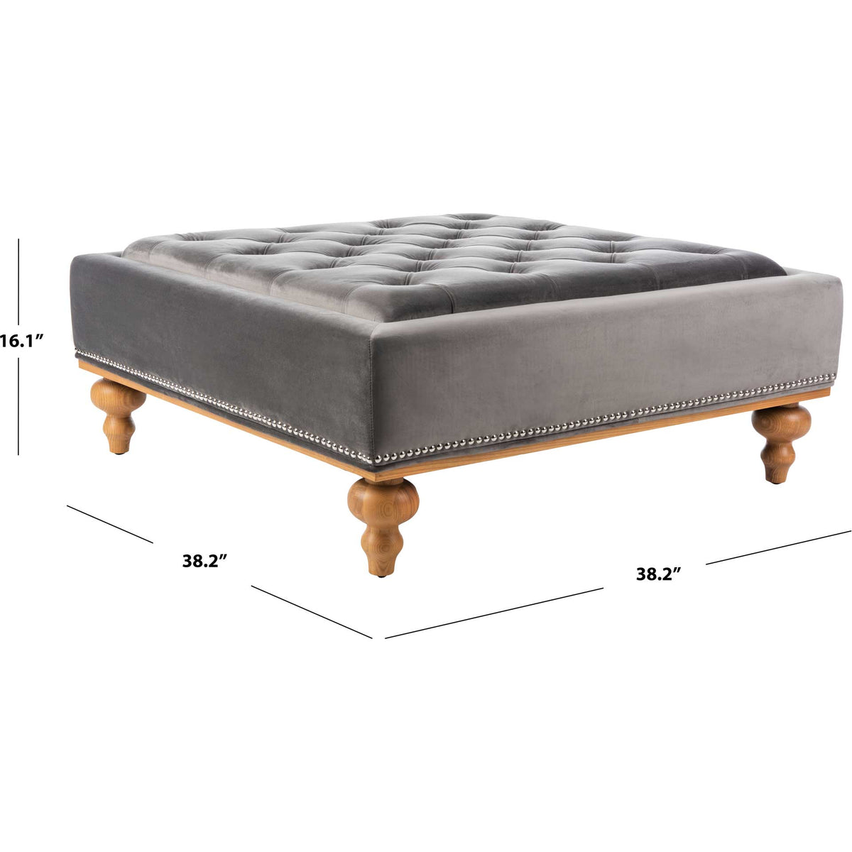 Rohan Tufted Ottoman Dark Gray