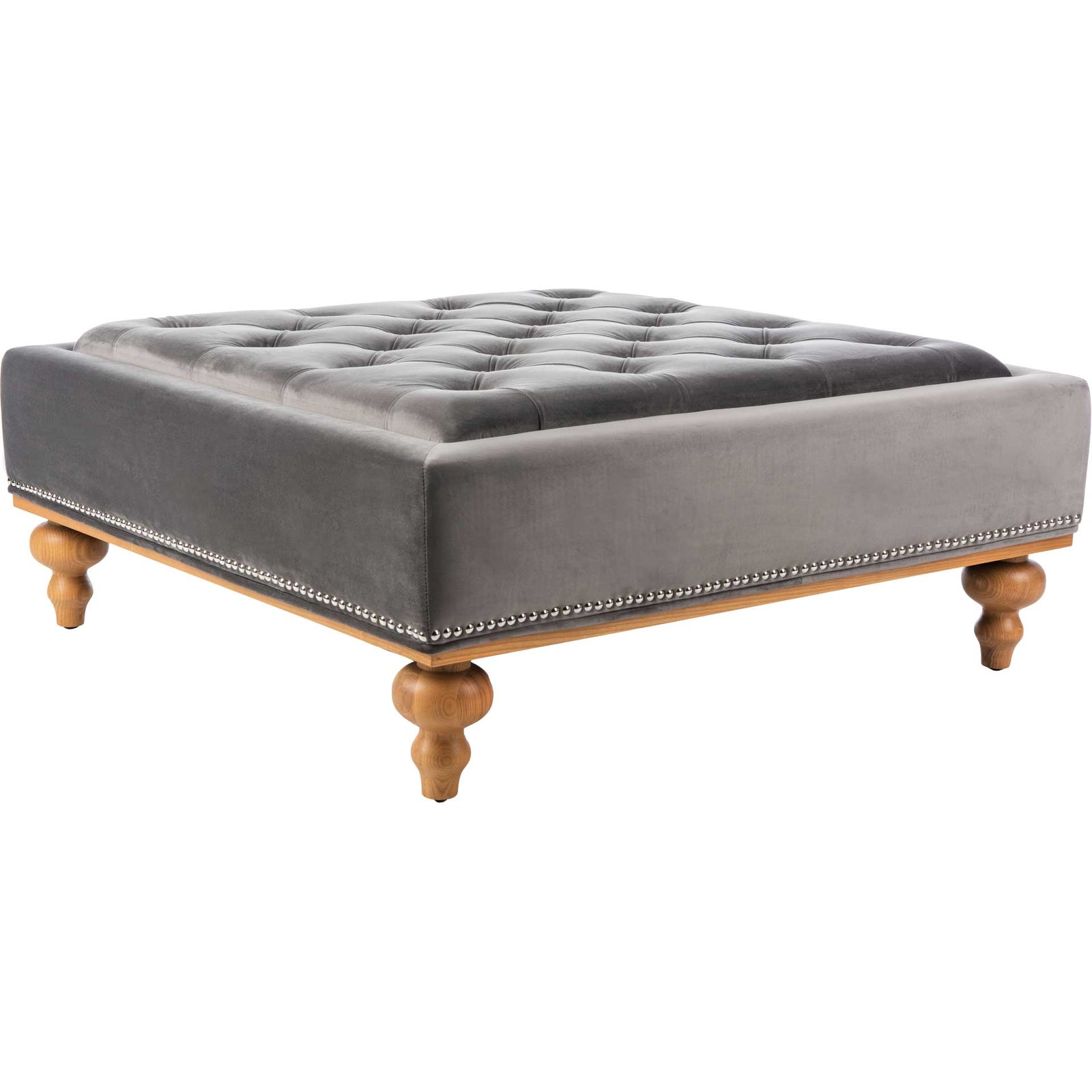Rohan Tufted Ottoman Dark Gray