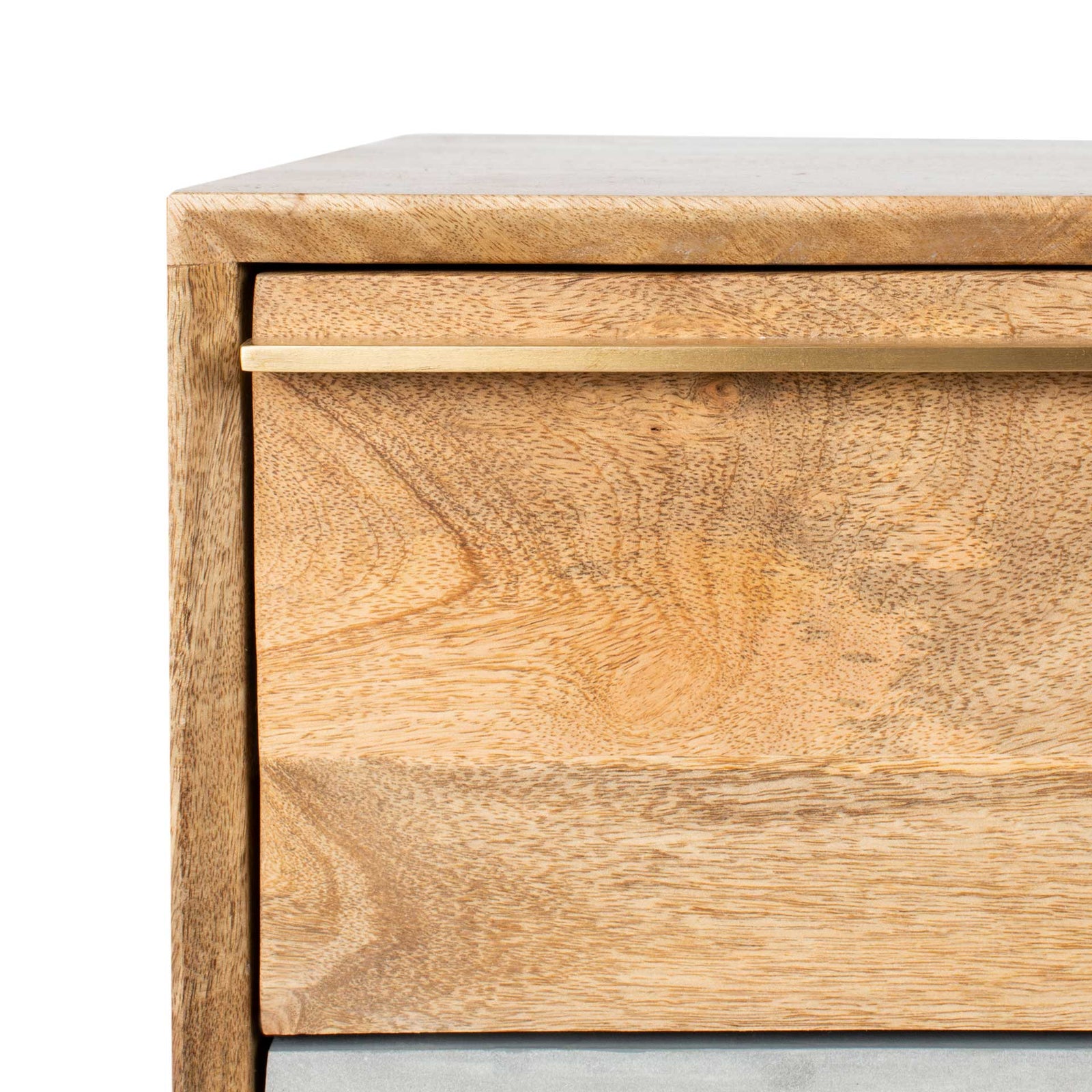Tieton Cement Chest Natural Mango/Brass/Cement