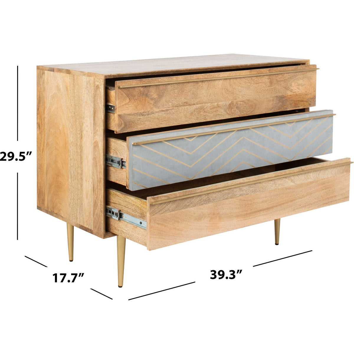 Tieton Cement Chest Natural Mango/Brass/Cement