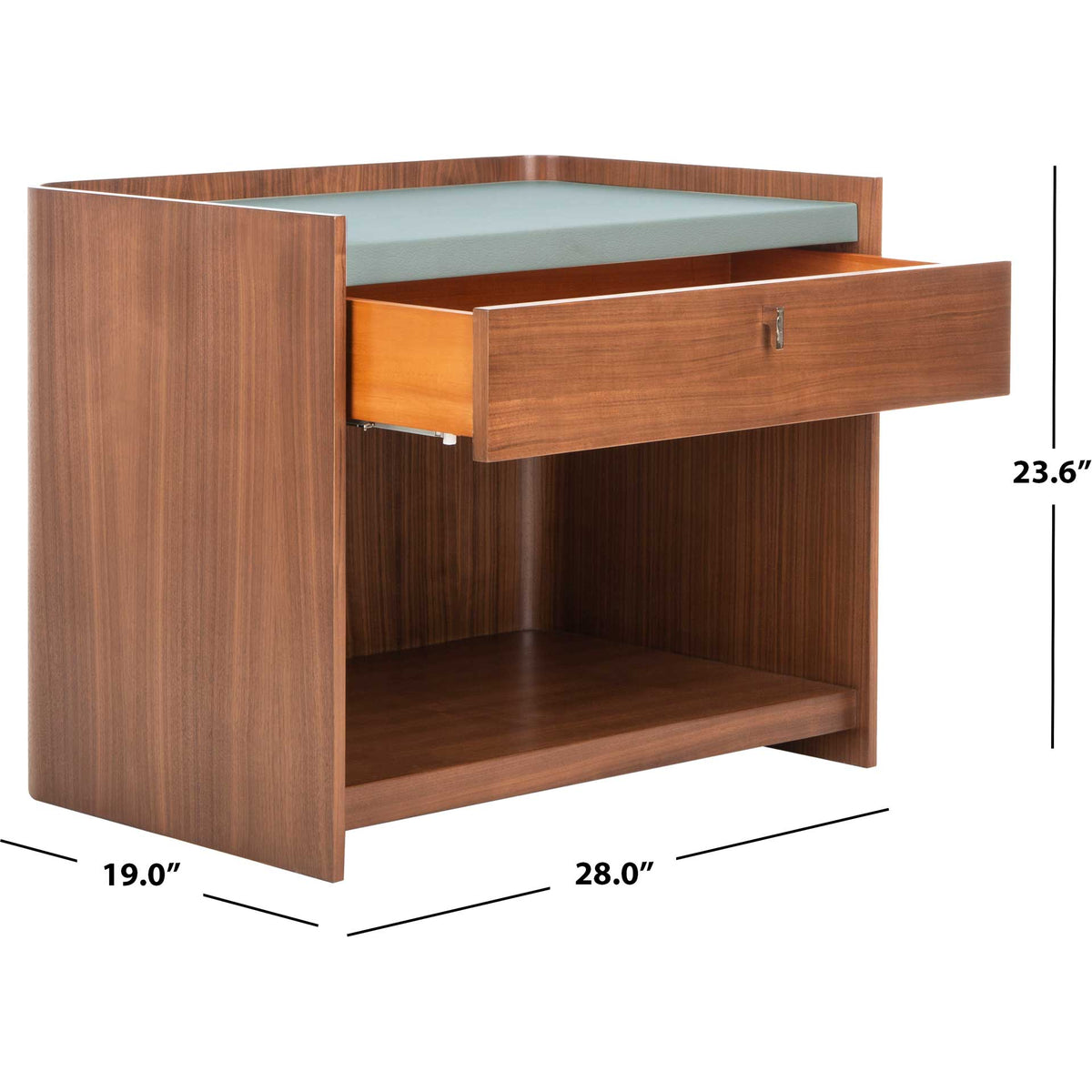 Eugene Nightstand Walnut/Pale Gray