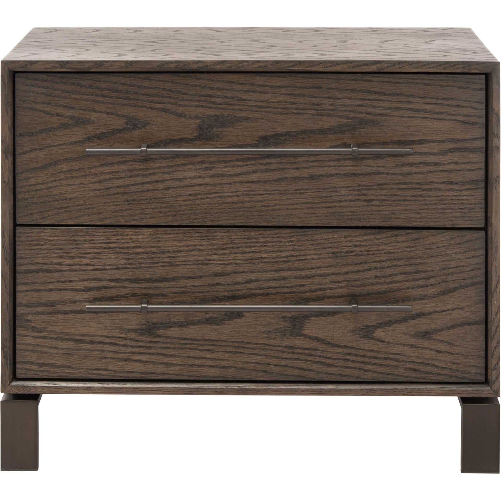 Silas 2 Drawer Wood Nightstand Dark Walnut