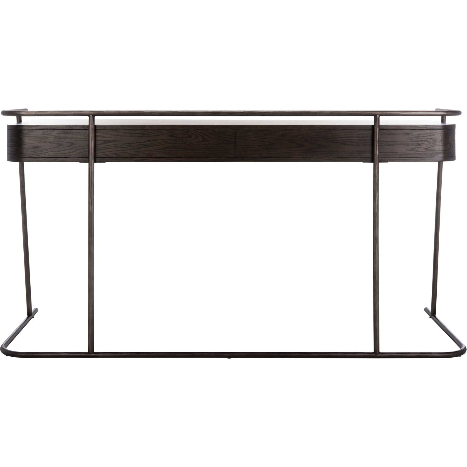 Feachey Modern Wood Desk Dark Walnut