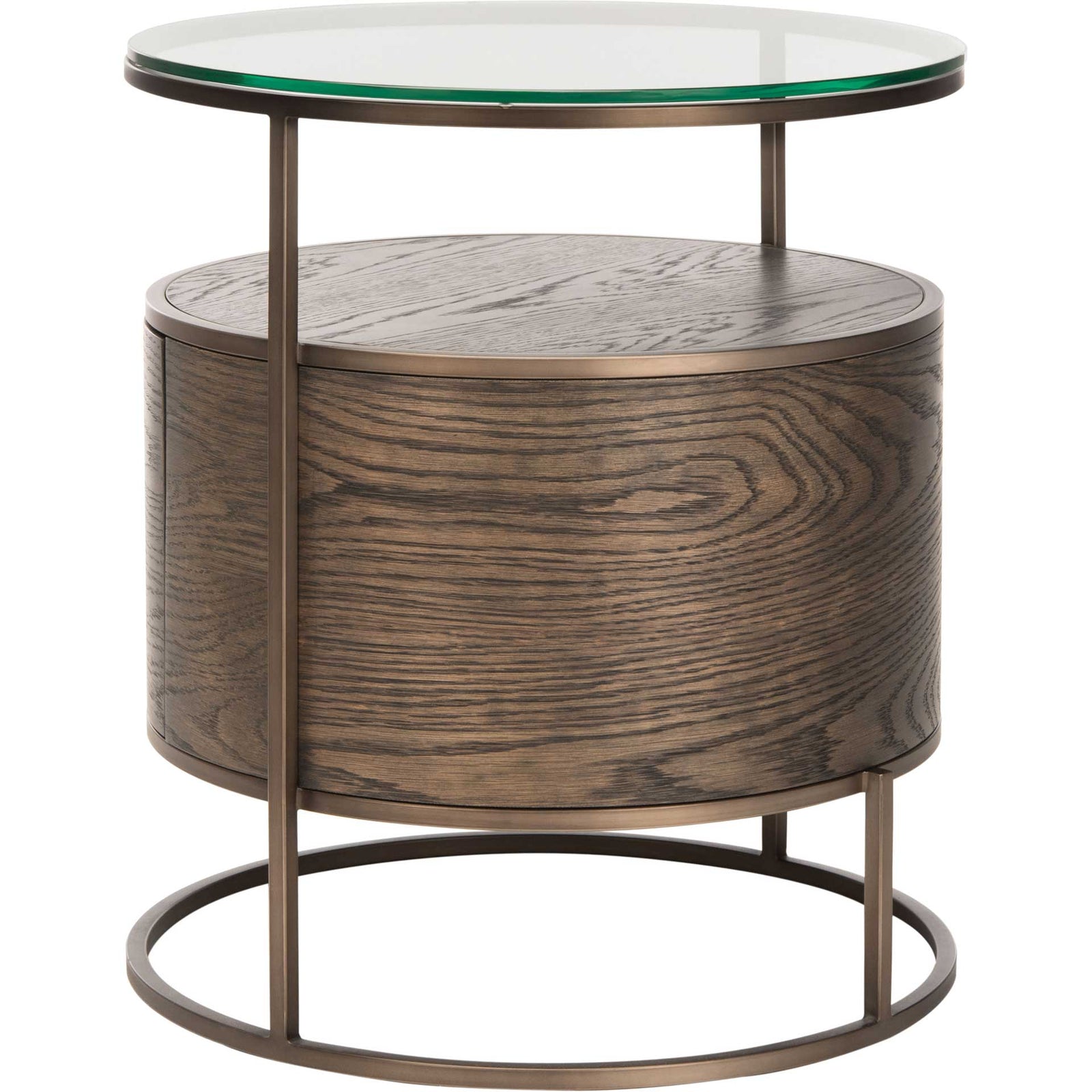 Robin Round 1 Drawer Nightstand Dark Walnut