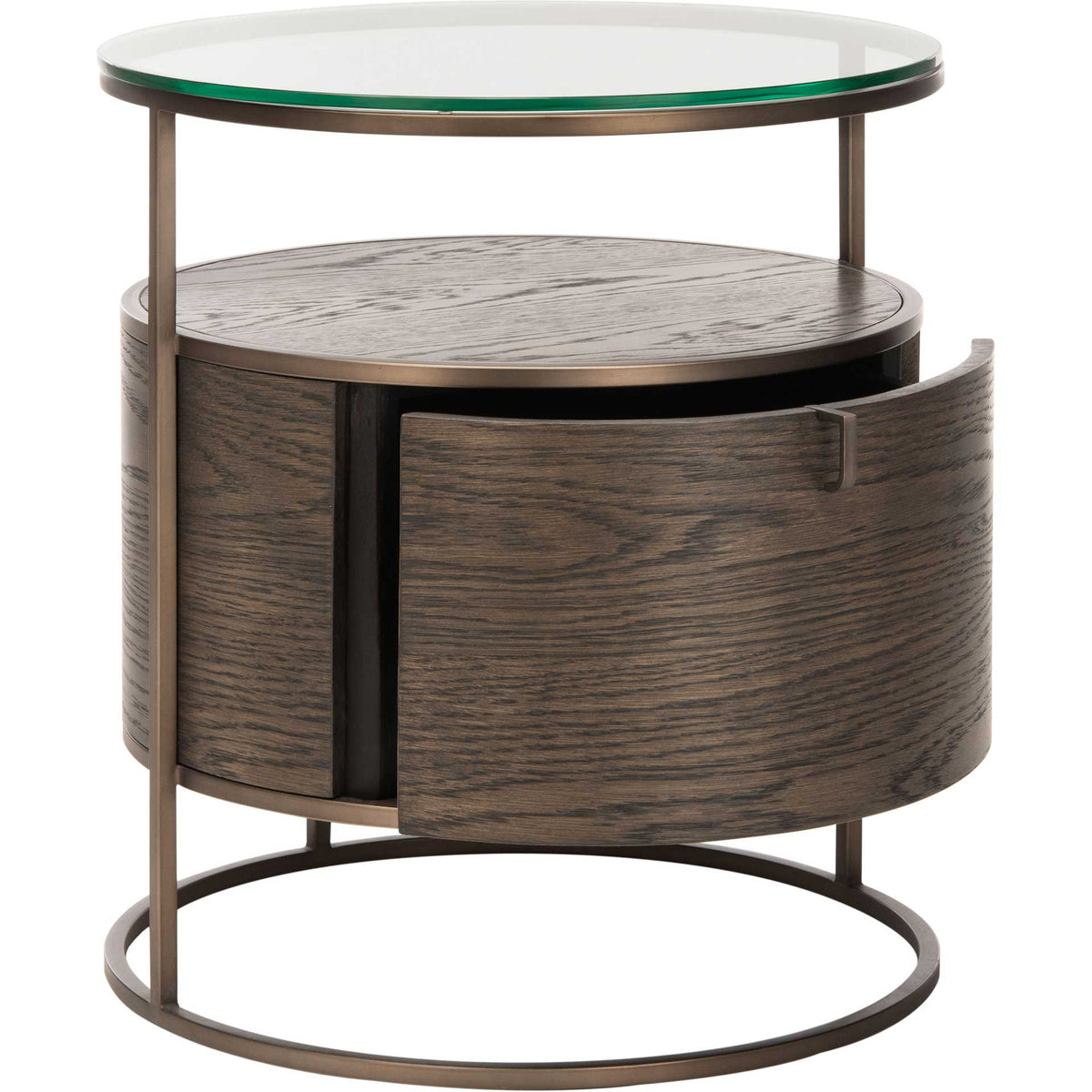 Robin Round 1 Drawer Nightstand Dark Walnut