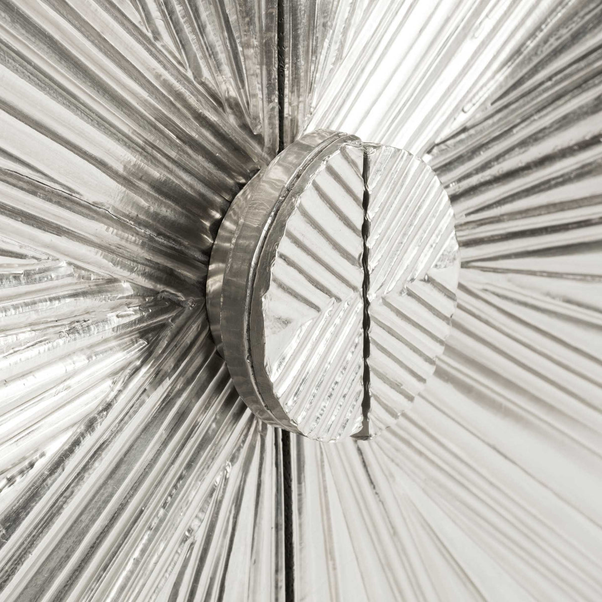 Sylvie Sunburst 2-Door Chest Silver