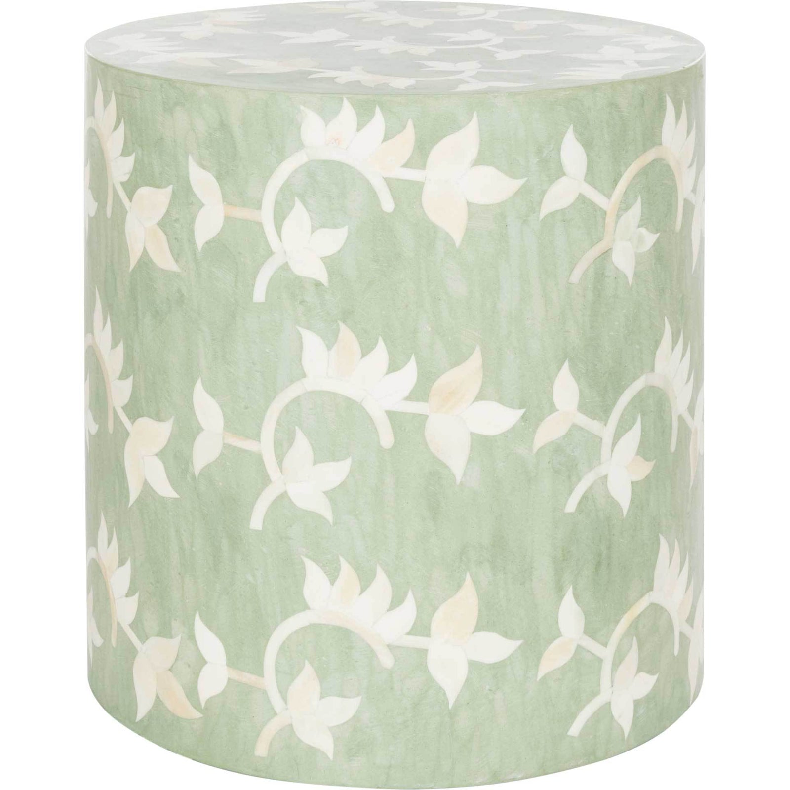 Odin Bone Inlay Stool Light Green