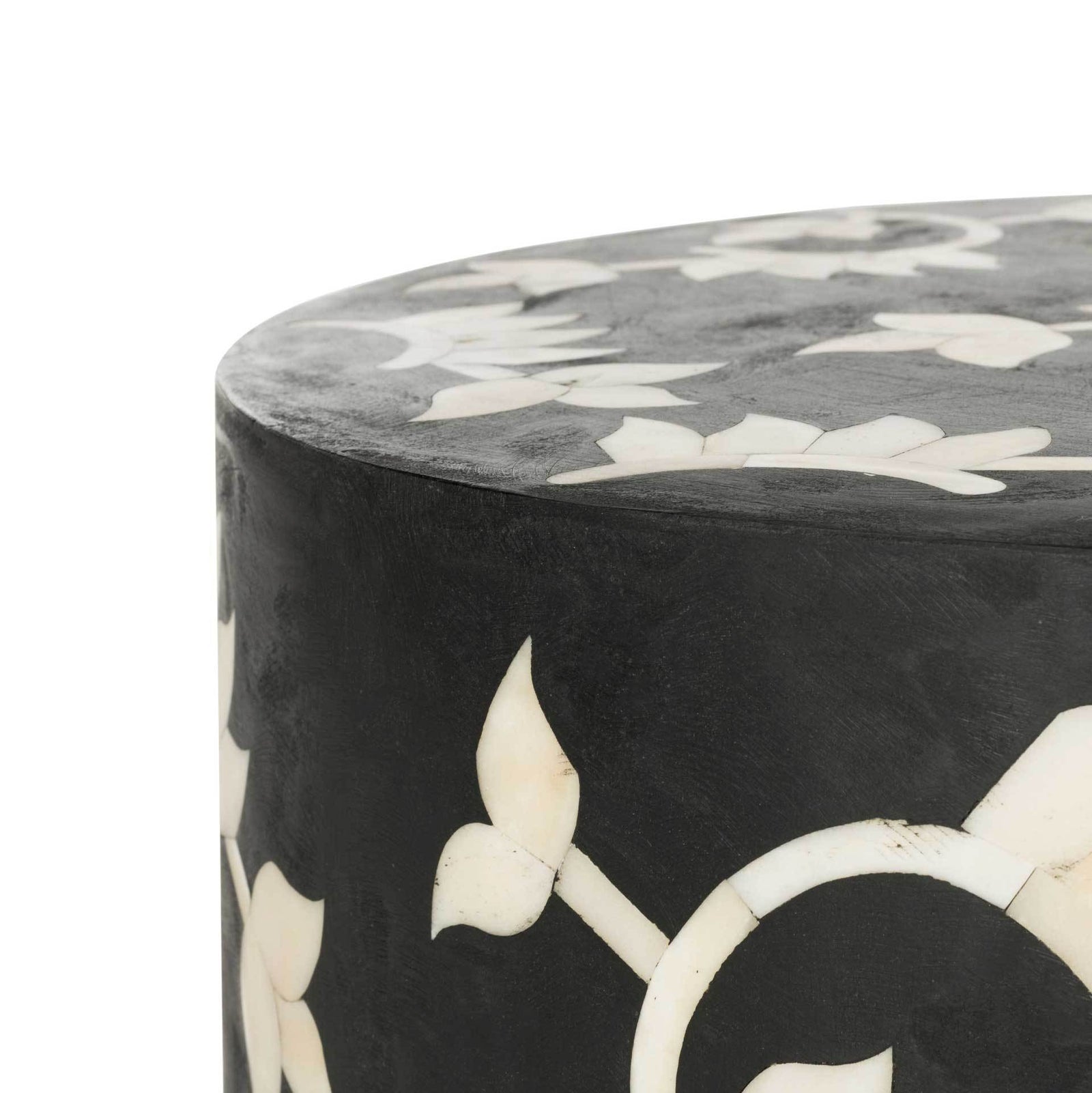 Odin Bone Inlay Stool Black