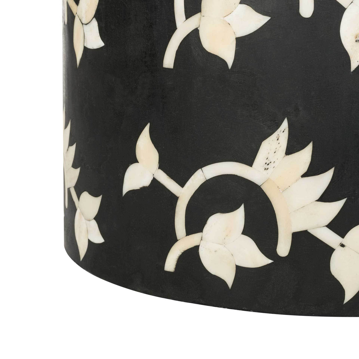 Odin Bone Inlay Stool Black