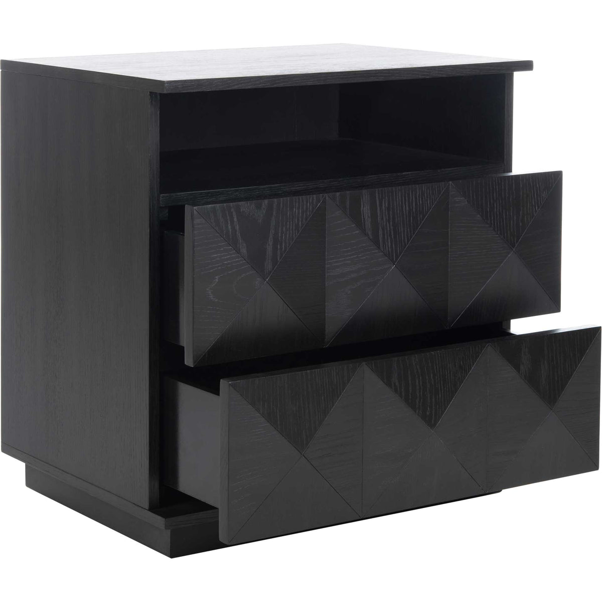 Palmetto 2 Drawer Nightstand Black