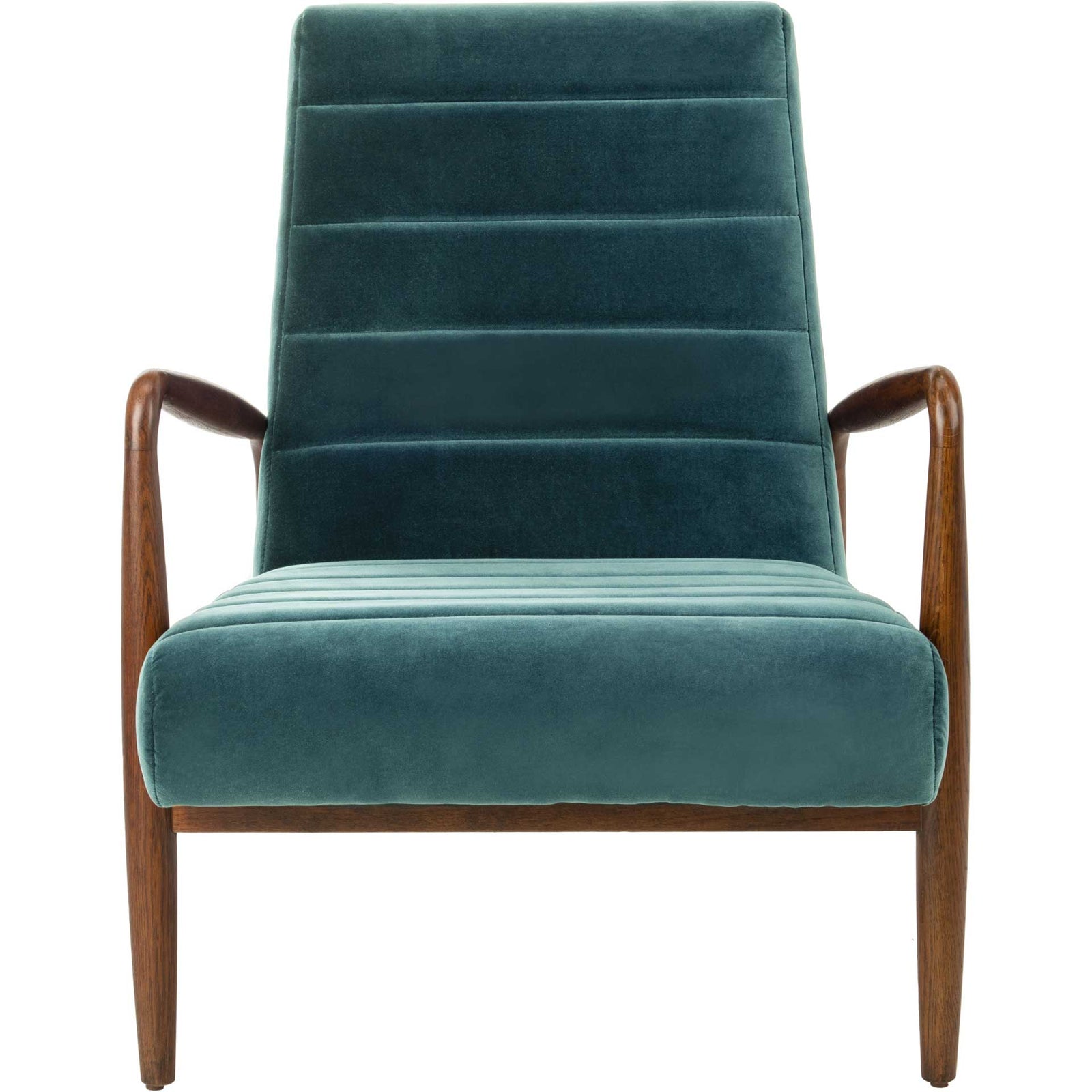 Wilson Channel Arm Chair Dark Teal/Dark Walnut