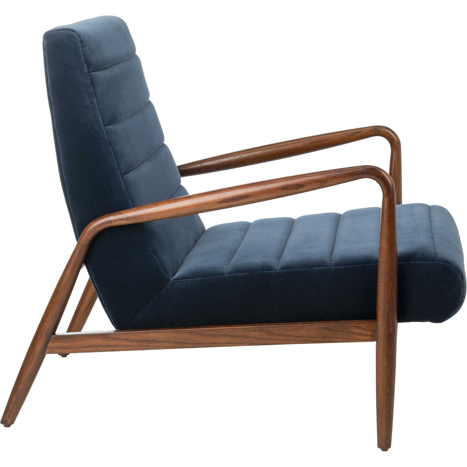 Wilson Channel Arm Chair Navy/Dark Walnut