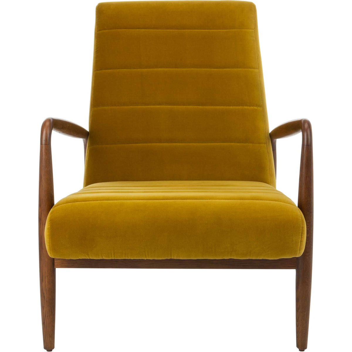 Wilson Channel Arm Chair Gold/Dark Walnut