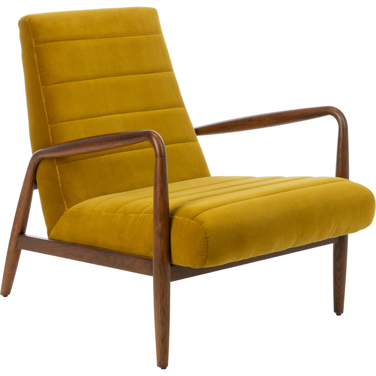 Wilson Channel Arm Chair Gold/Dark Walnut