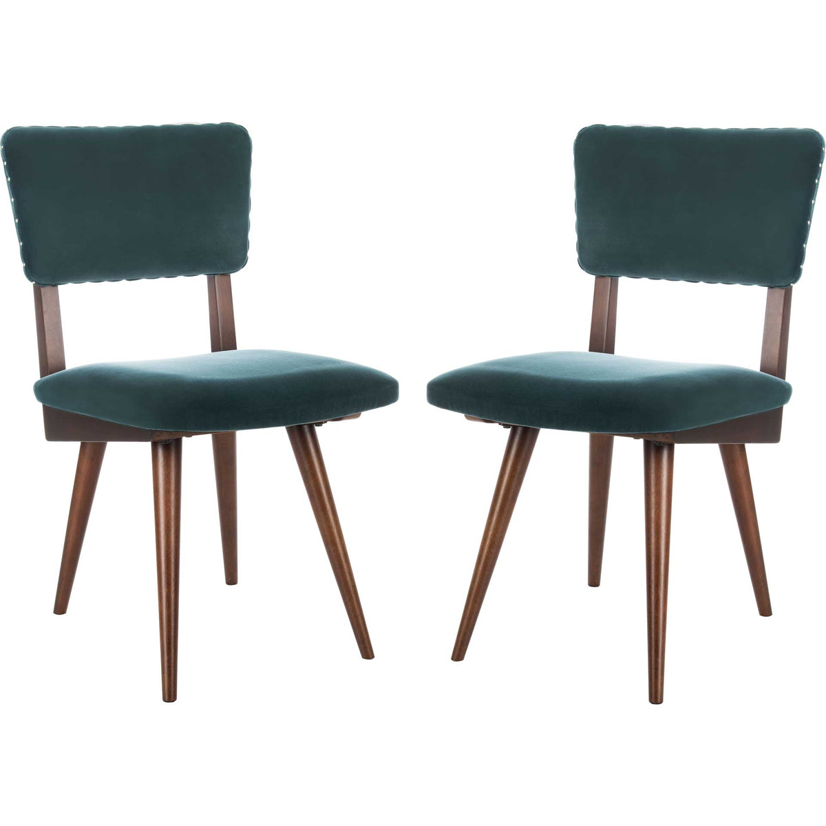 August Dining Chair Dark Teal/Dark Walnut (Set of 2)