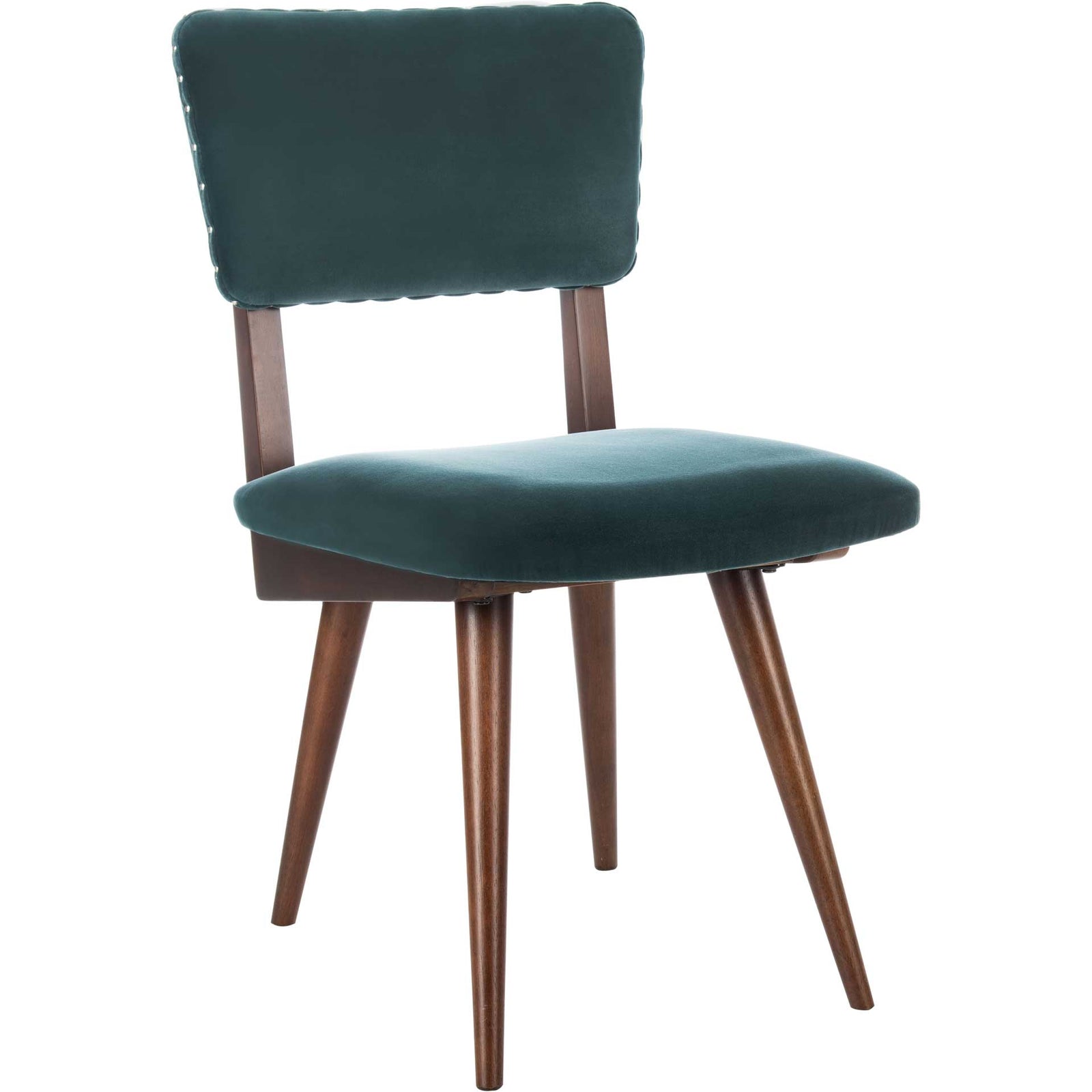 August Dining Chair Dark Teal/Dark Walnut (Set of 2)