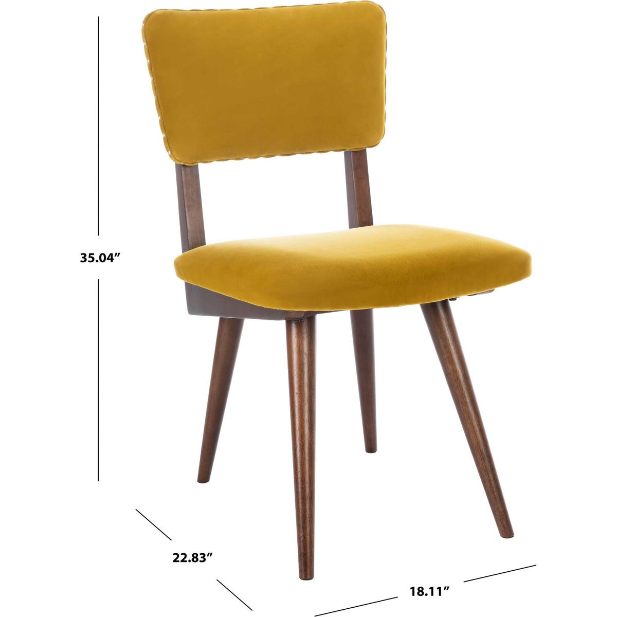 August Dining Chair Gold/Dark Walnut (Set of 2)