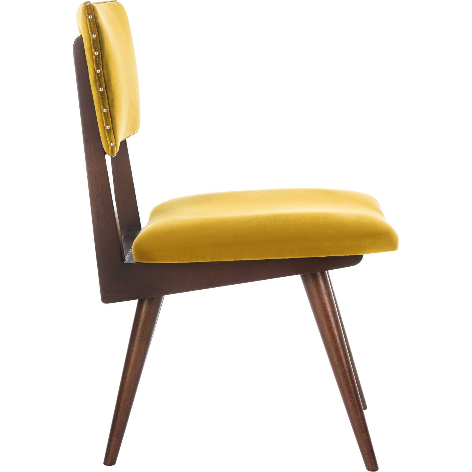 August Dining Chair Gold/Dark Walnut (Set of 2)