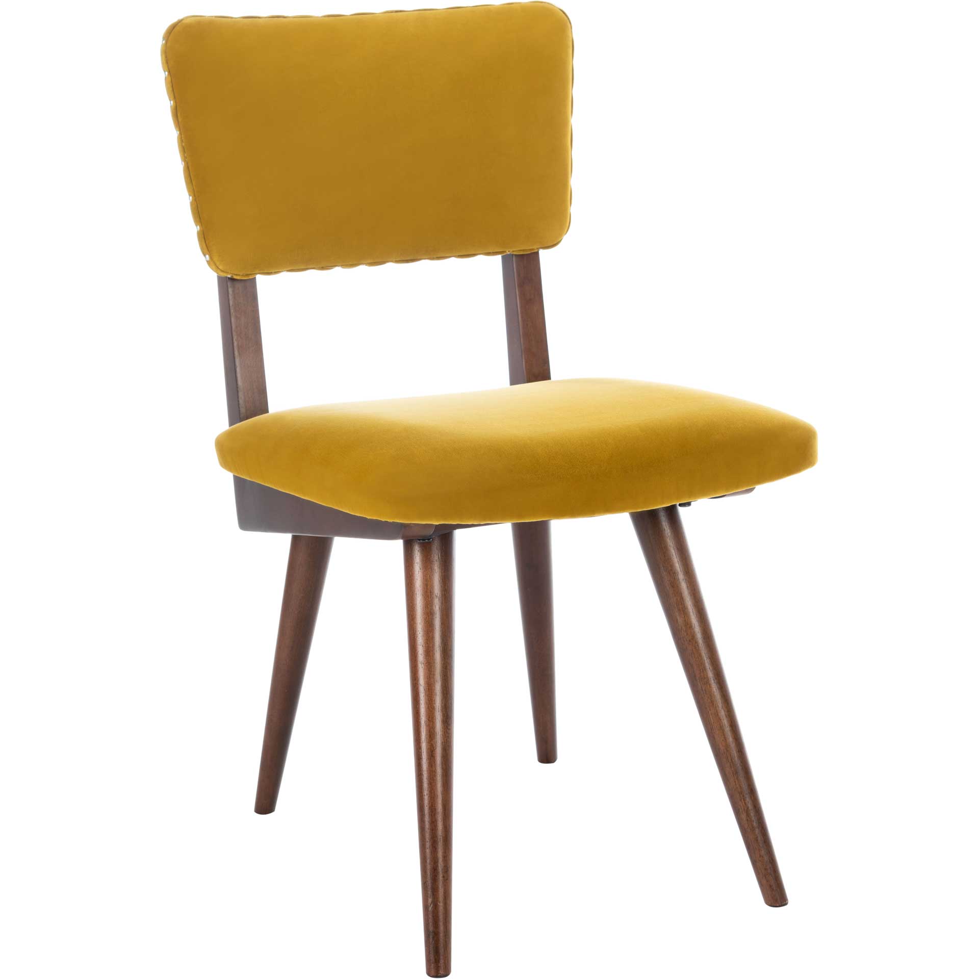 August Dining Chair Gold/Dark Walnut (Set of 2)