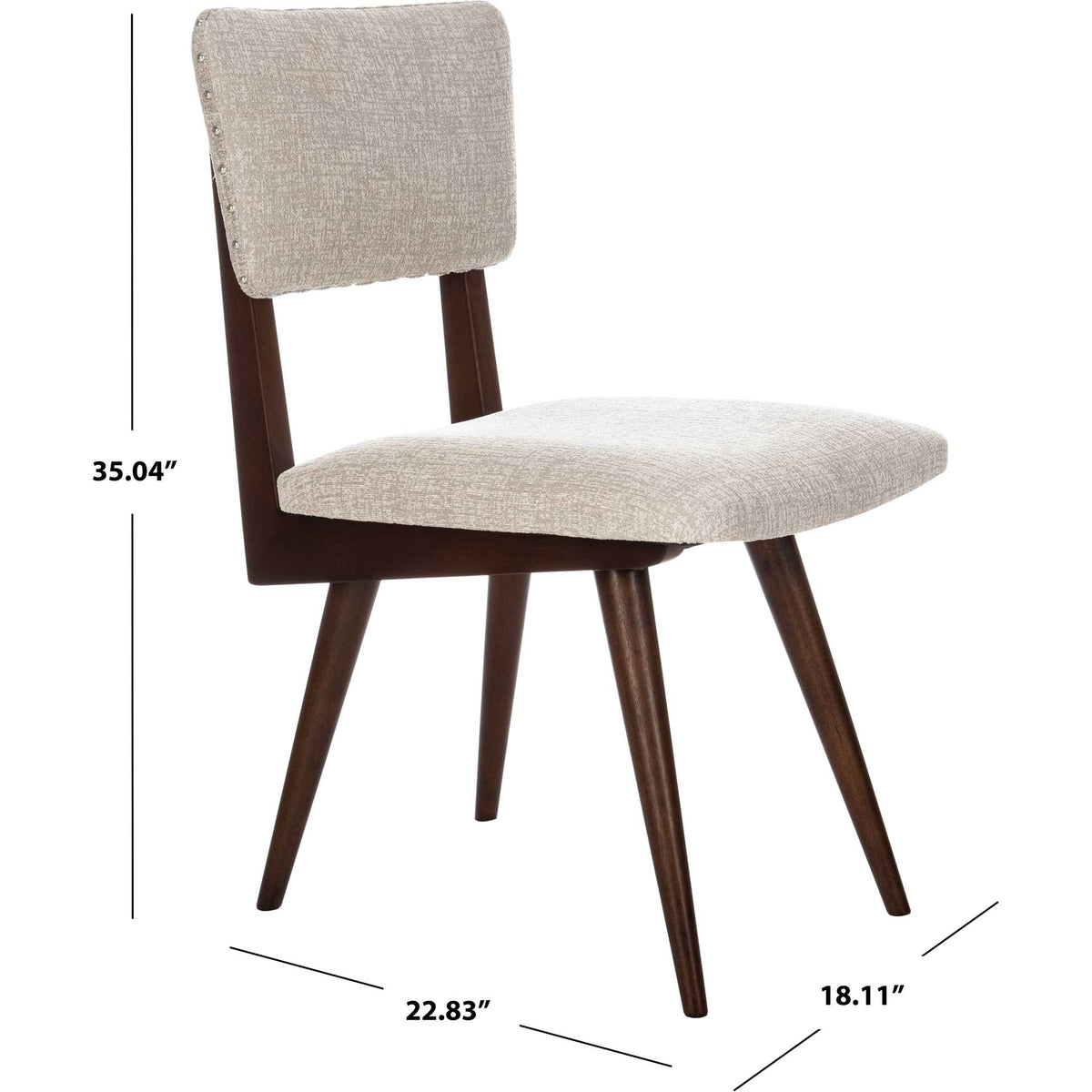 August Dining Chair Taupe/Dark Walnut (Set of 2)
