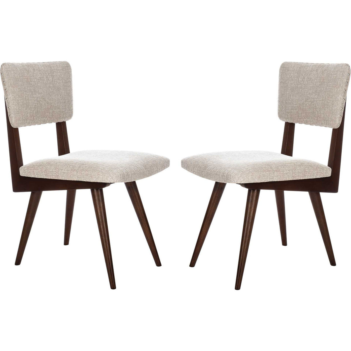 August Dining Chair Taupe/Dark Walnut (Set of 2)