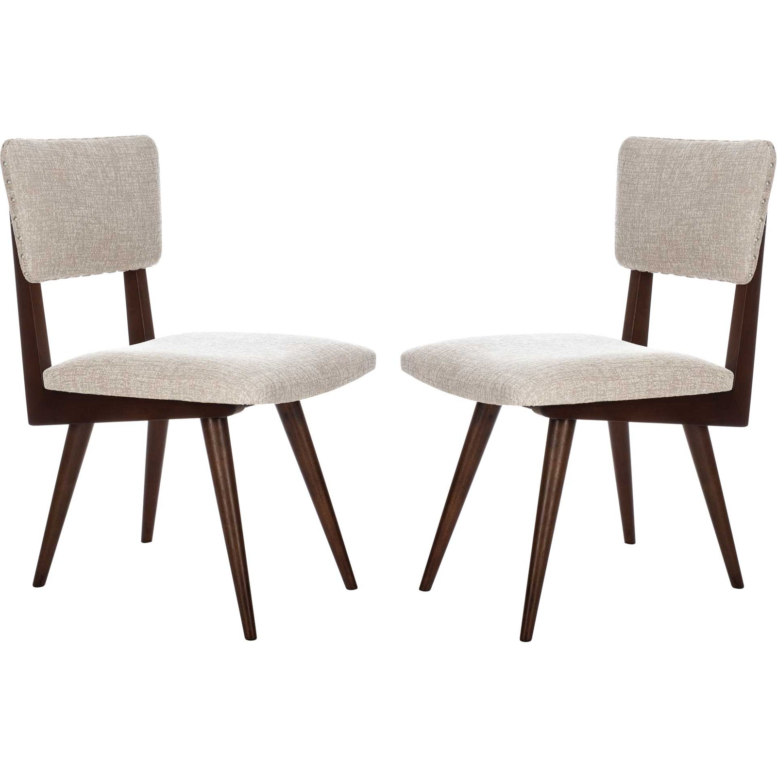 August Dining Chair Taupe/Dark Walnut (Set of 2)