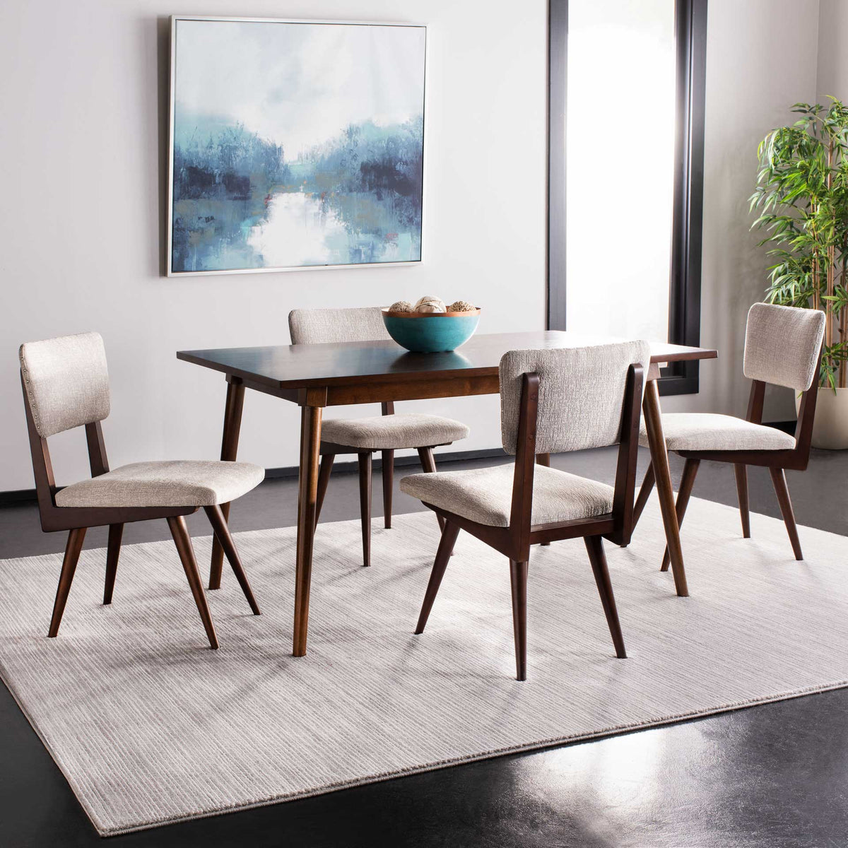 August Dining Chair Taupe/Dark Walnut (Set of 2)