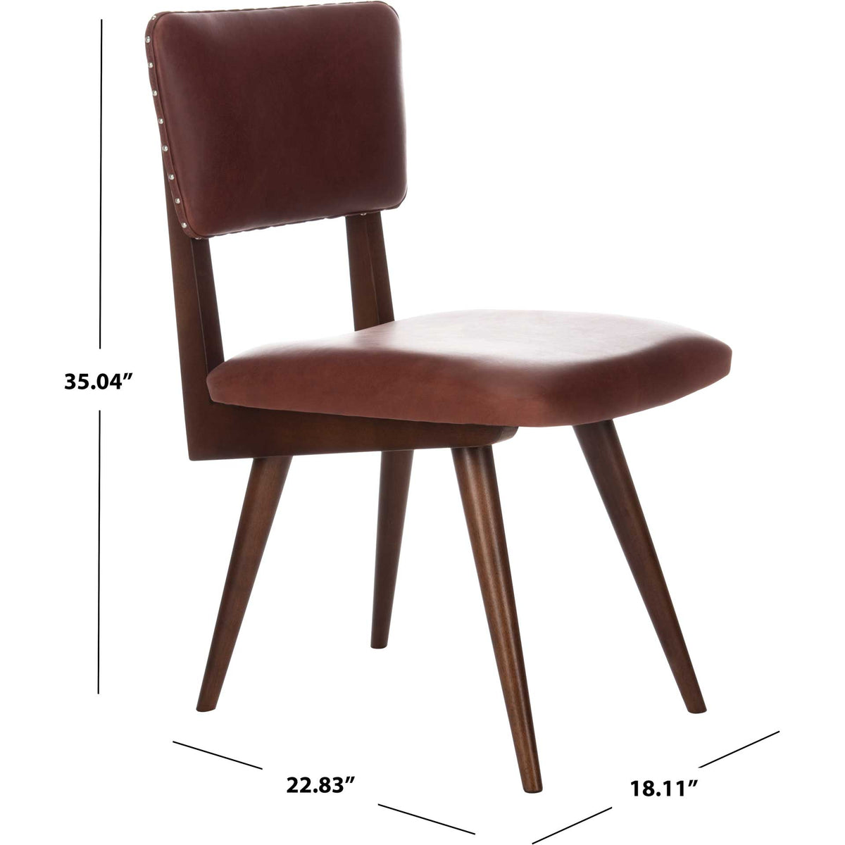 August Dining Chair Oxblood/Dark Walnut (Set of 2)