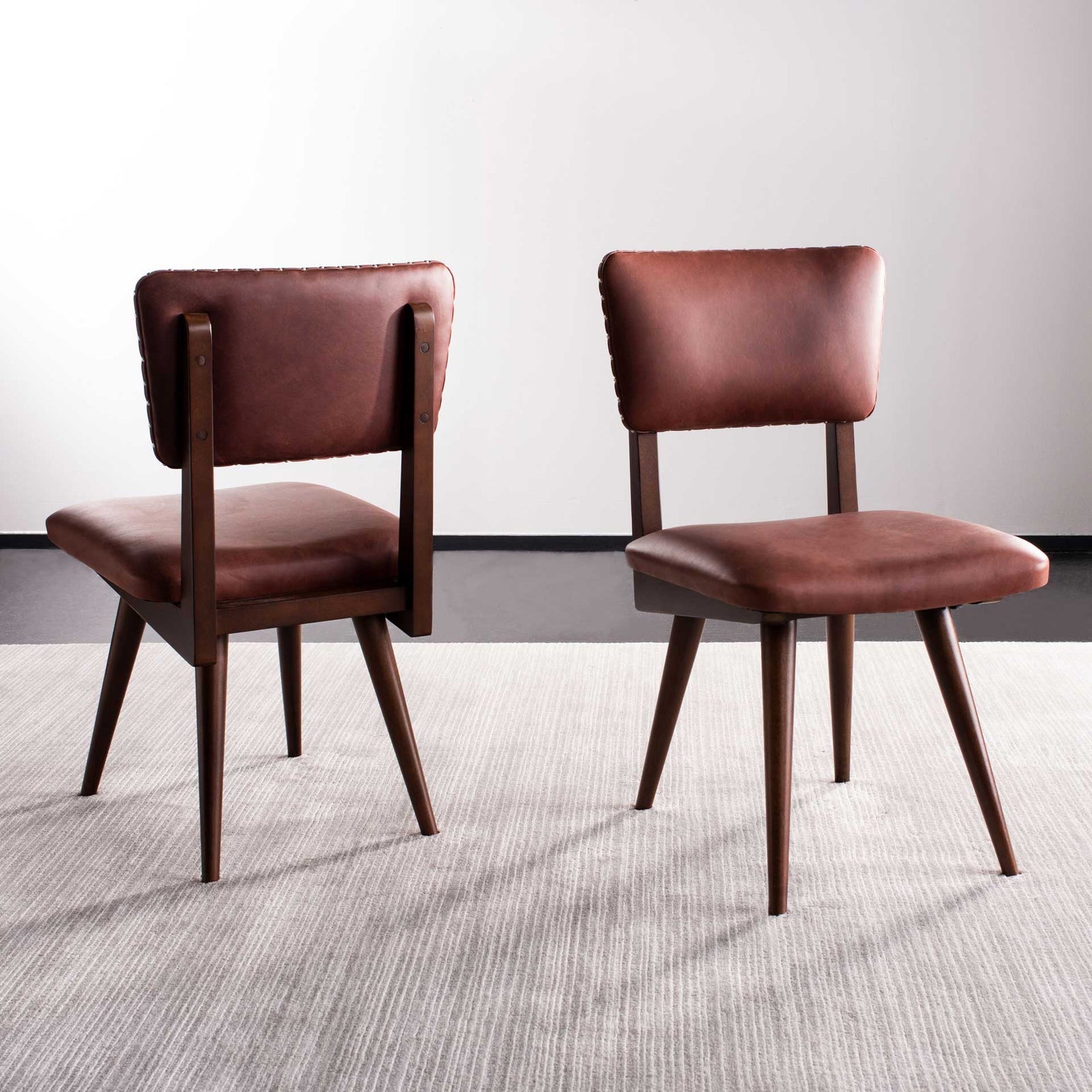 August Dining Chair Oxblood/Dark Walnut (Set of 2)