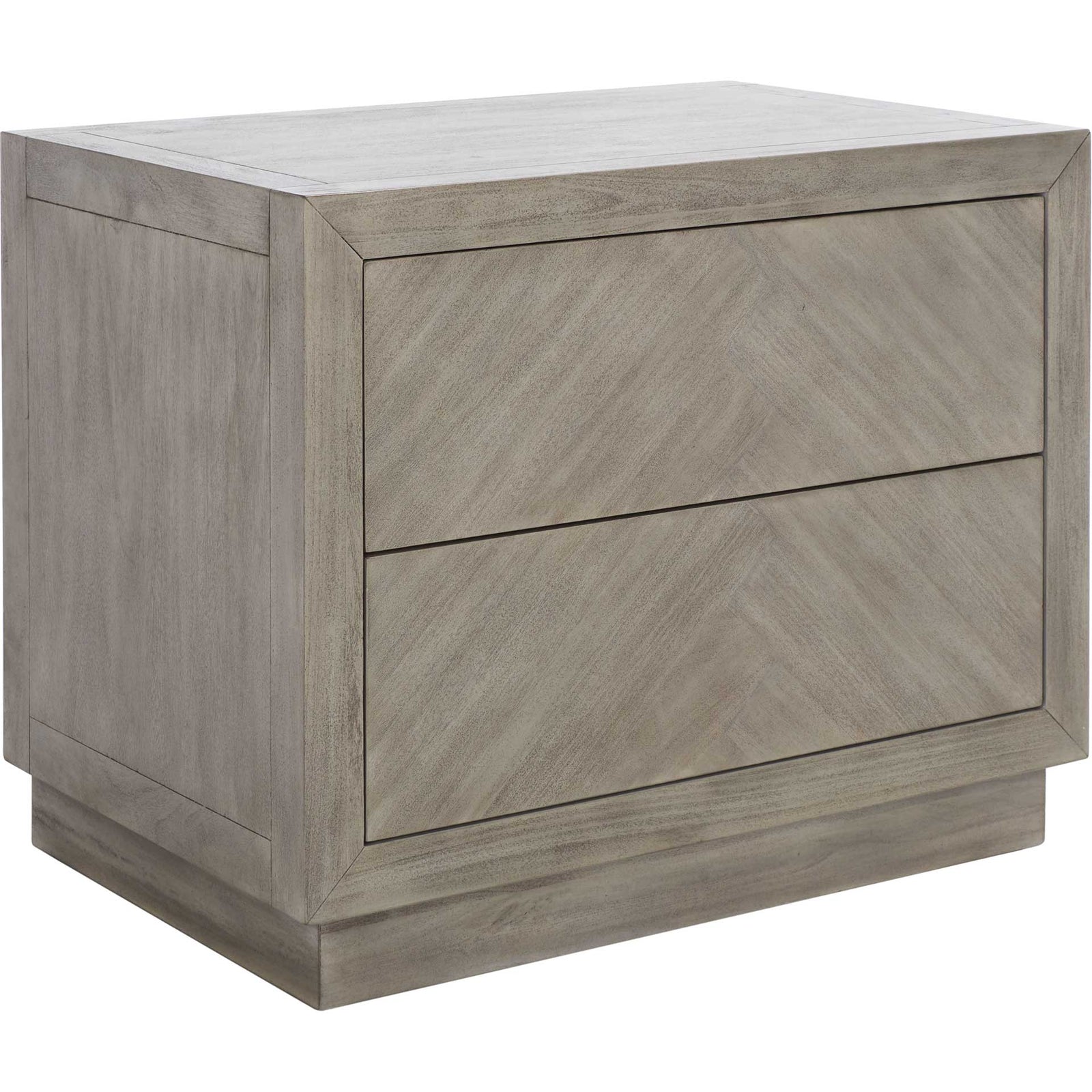 Sterling 2 Drawer Wood Nightstand Light Gray