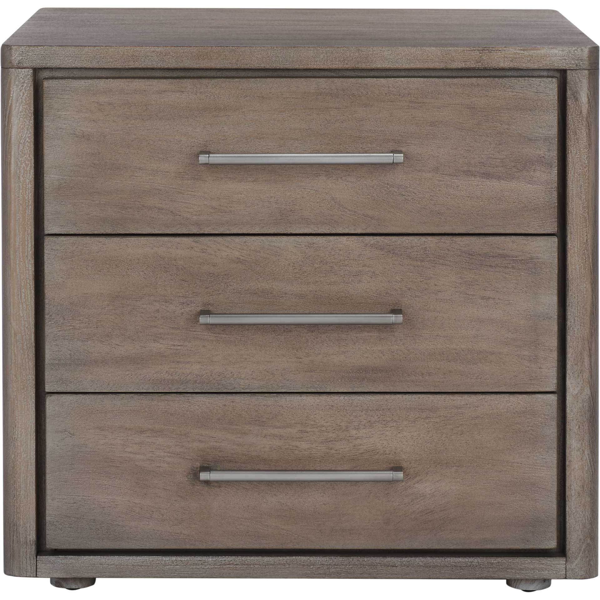 Romilly 3 Drawer Wood Nightstand Light Brown