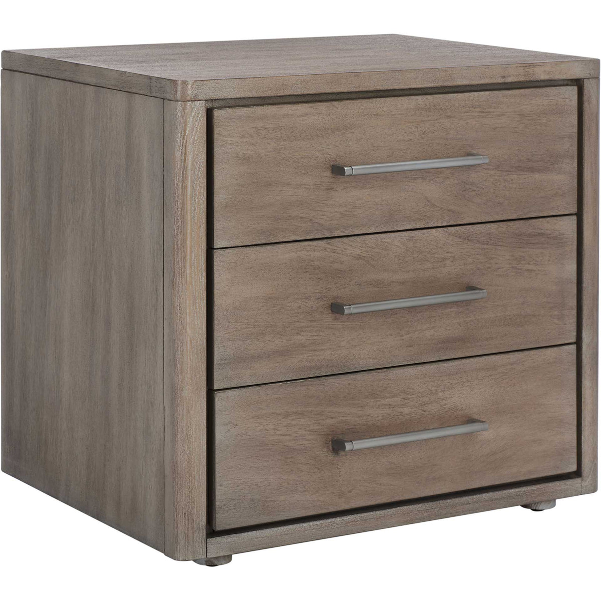 Romilly 3 Drawer Wood Nightstand Light Brown