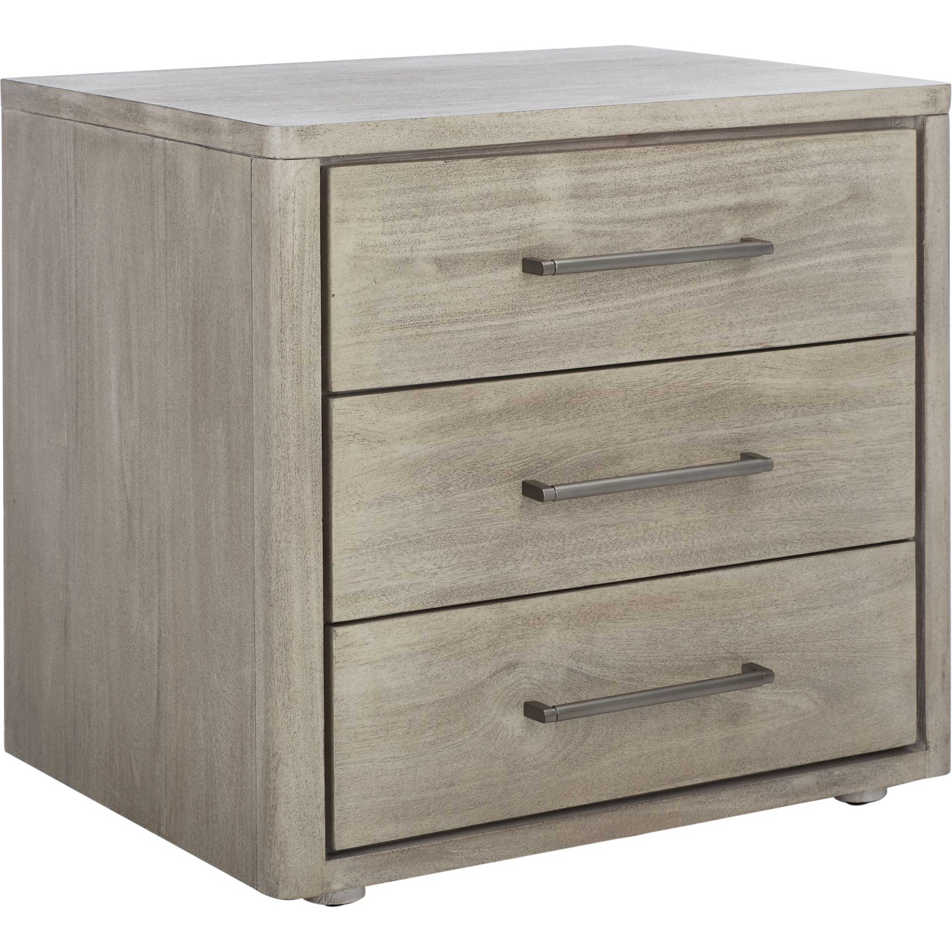 Romilly 3 Drawer Wood Nightstand Light Gray