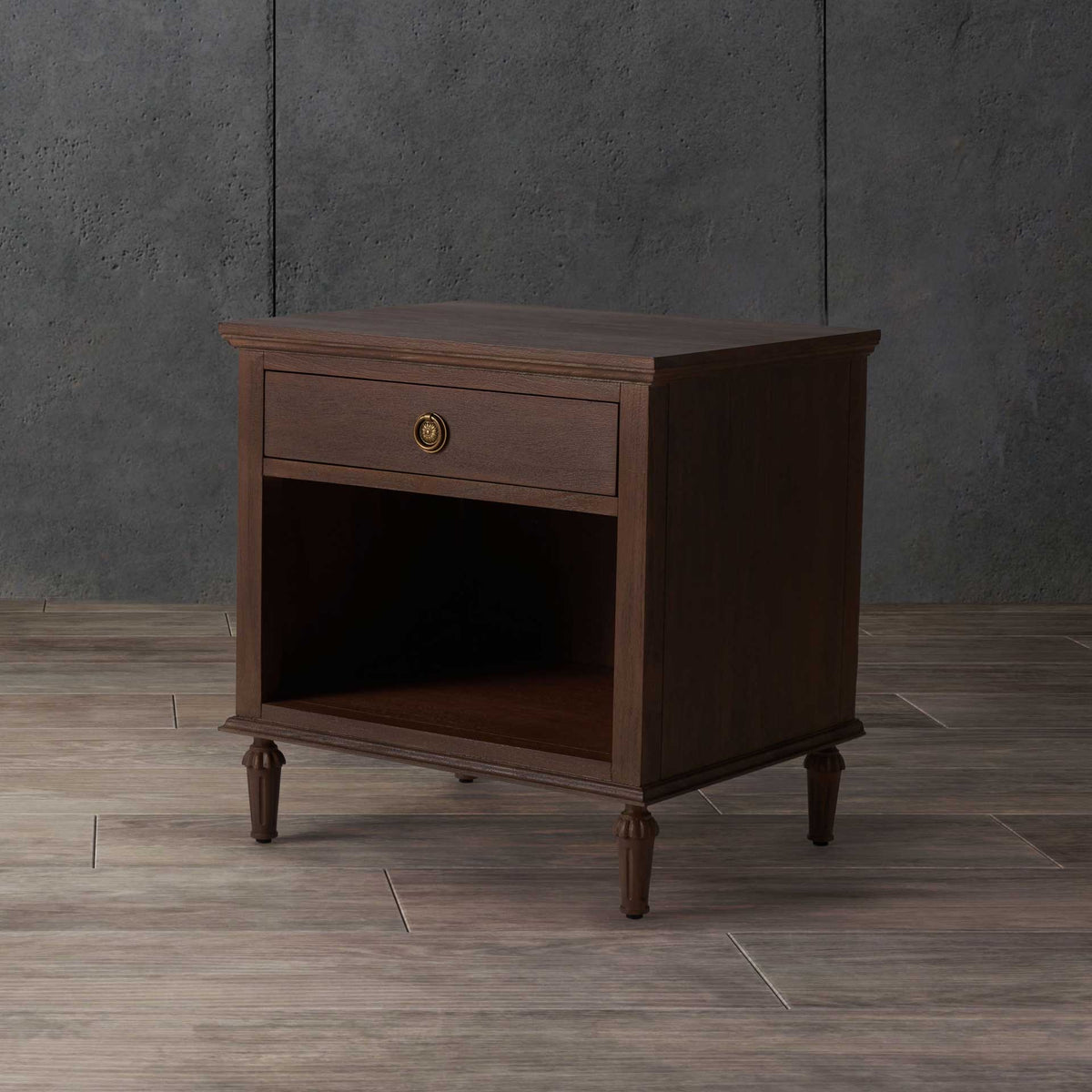 Lila 1 Drawer Wood Nightstand Brown