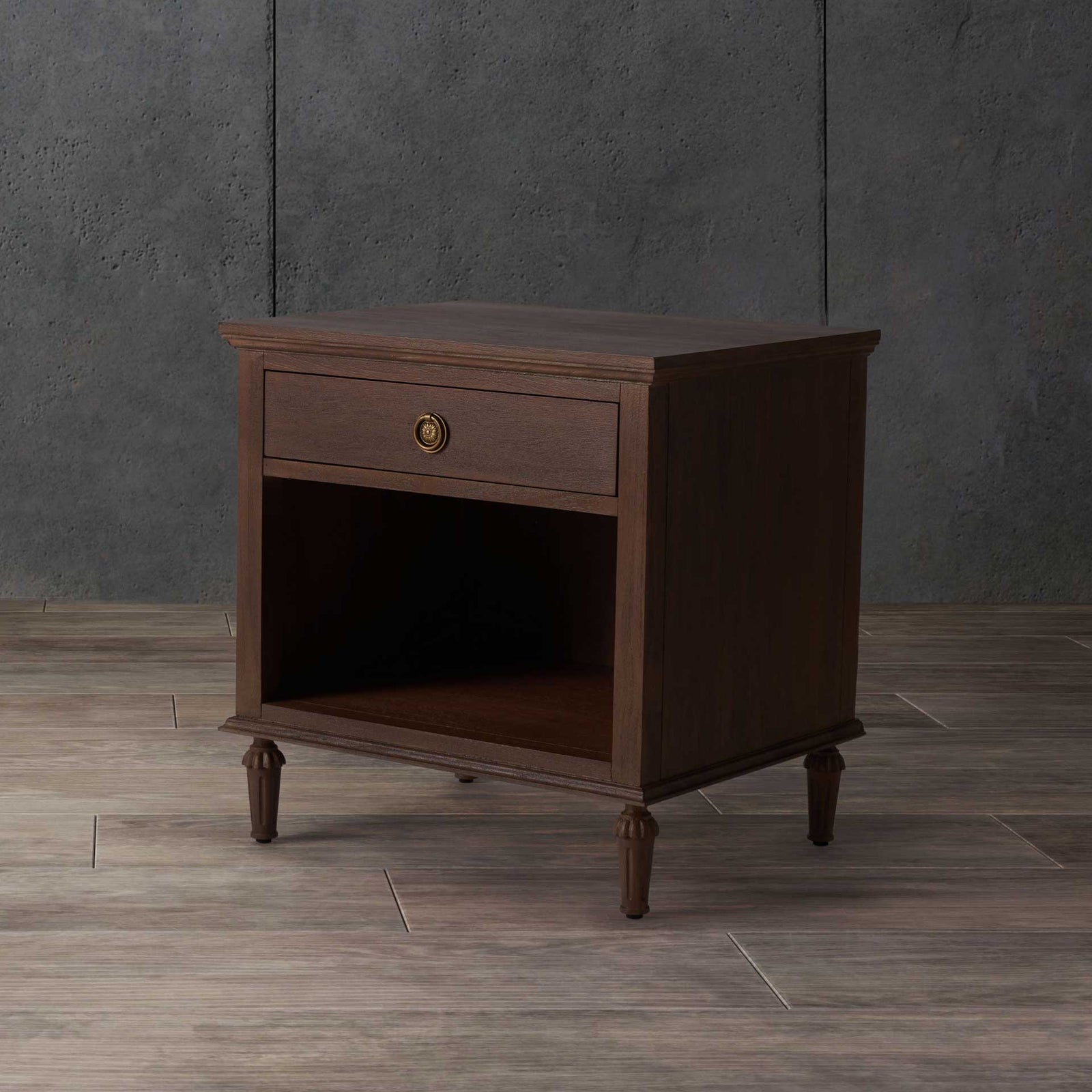 Lila 1 Drawer Wood Nightstand Brown