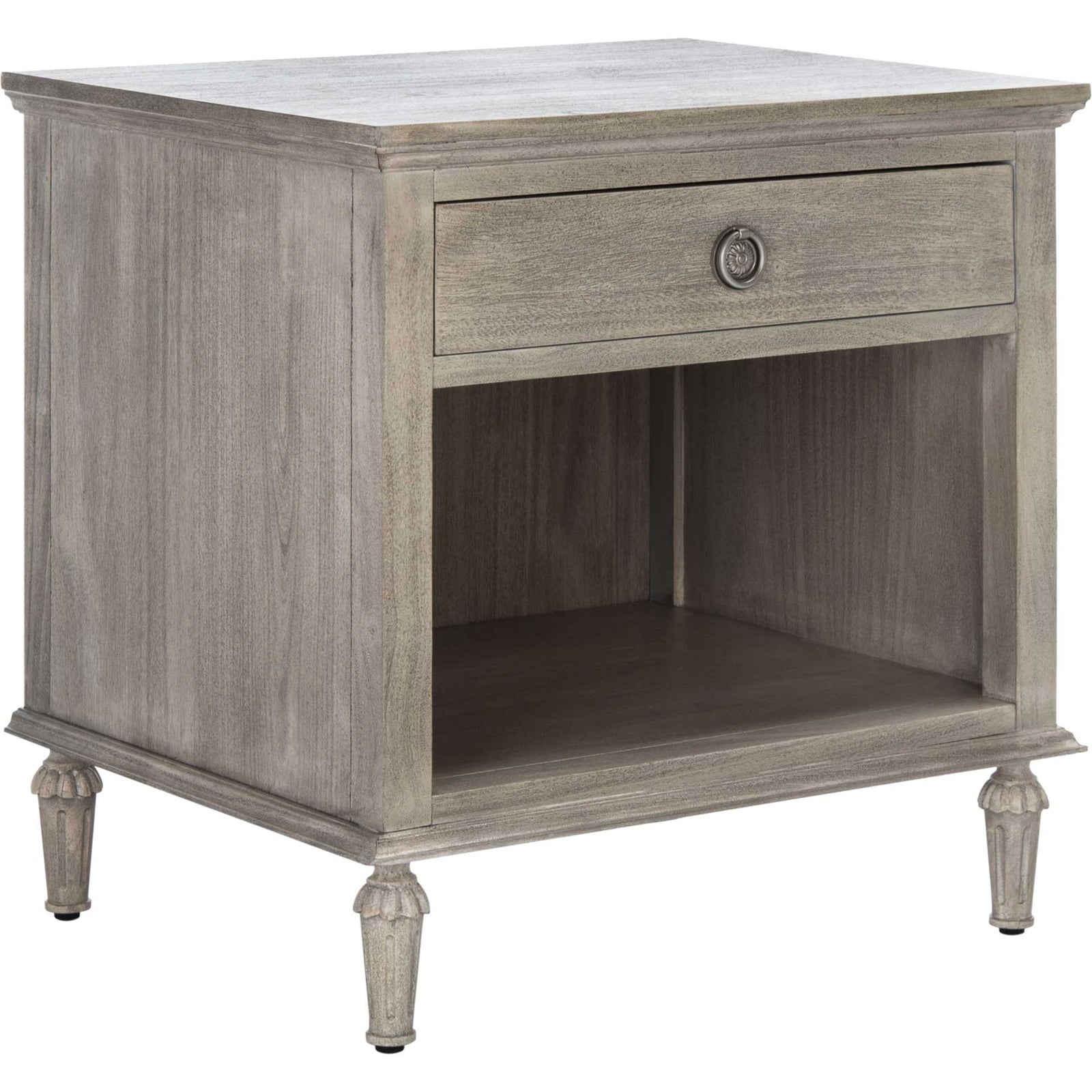 Lila 1 Drawer Wood Nightstand Light Gray