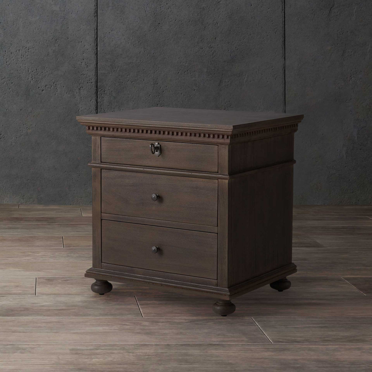 Alanis 3 Drawer Wood Nightstand Light Brown