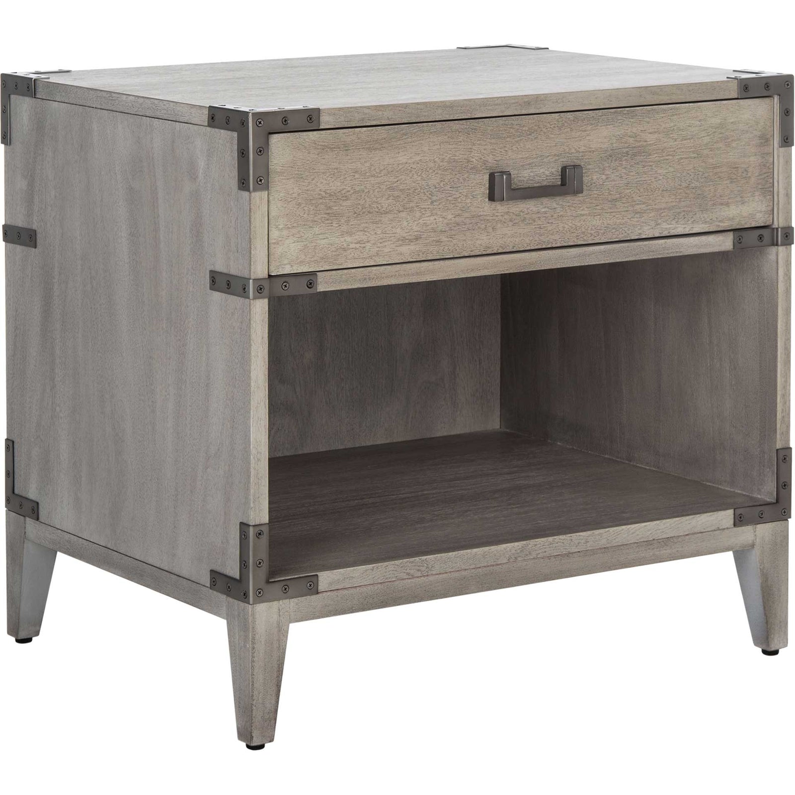 Nico 1 Drawer Wood Nightstand Light Gray