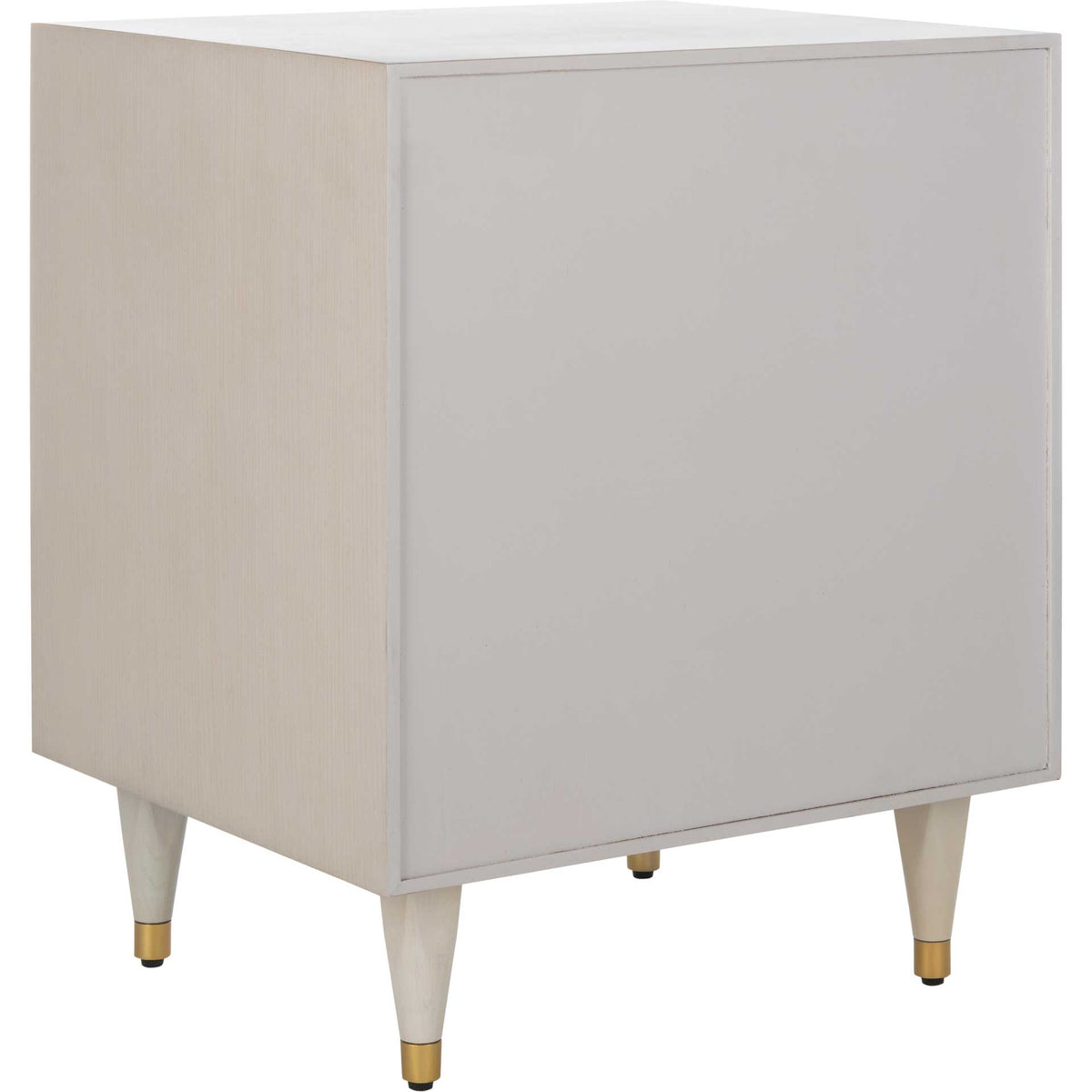 Brett Antique Gold Wave Nightstand White/Gold