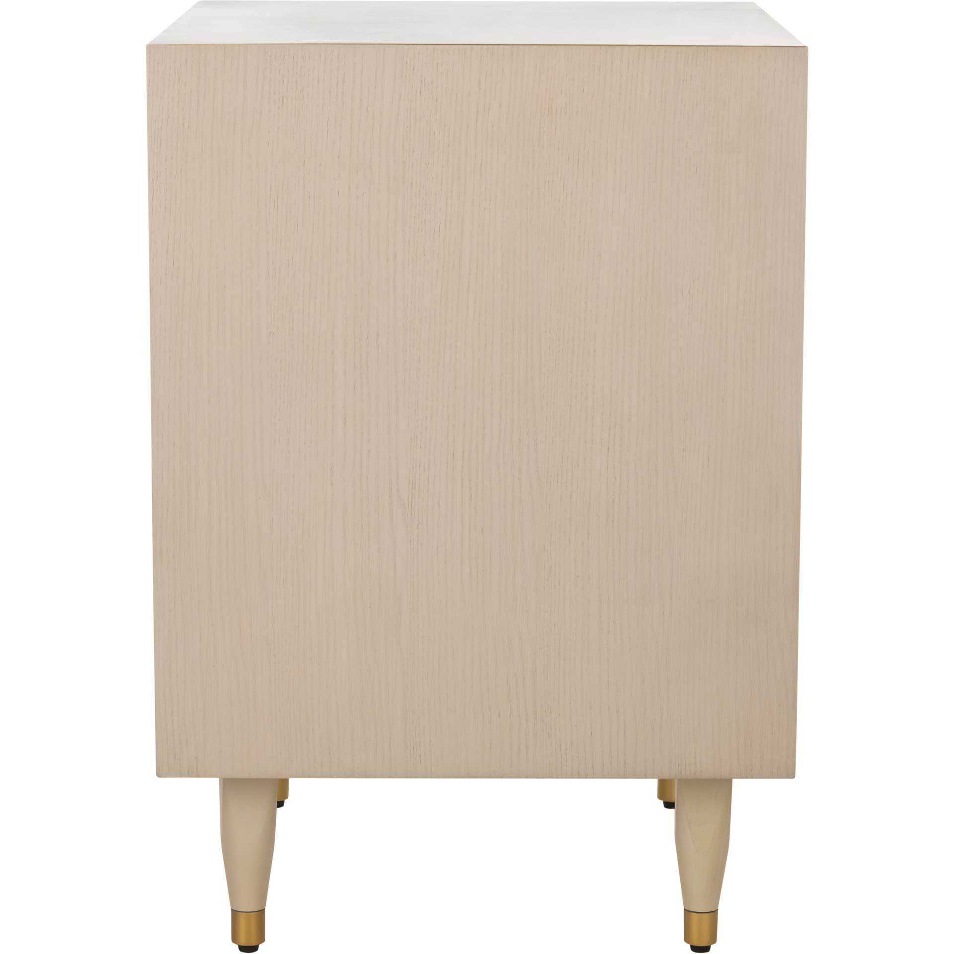 Brett Antique Gold Wave Nightstand White/Gold