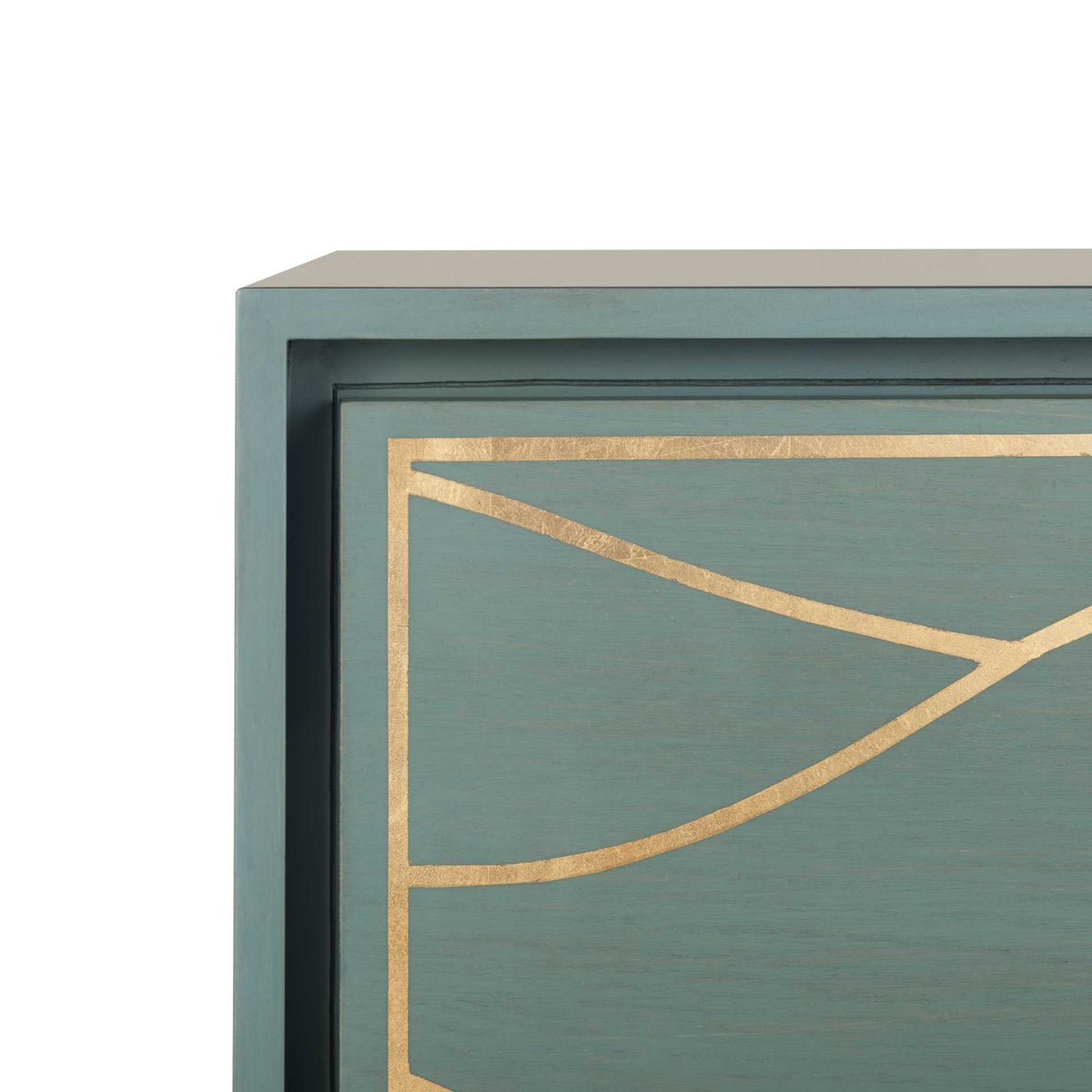 Brett Antique Gold Wave Nightstand Seafoam