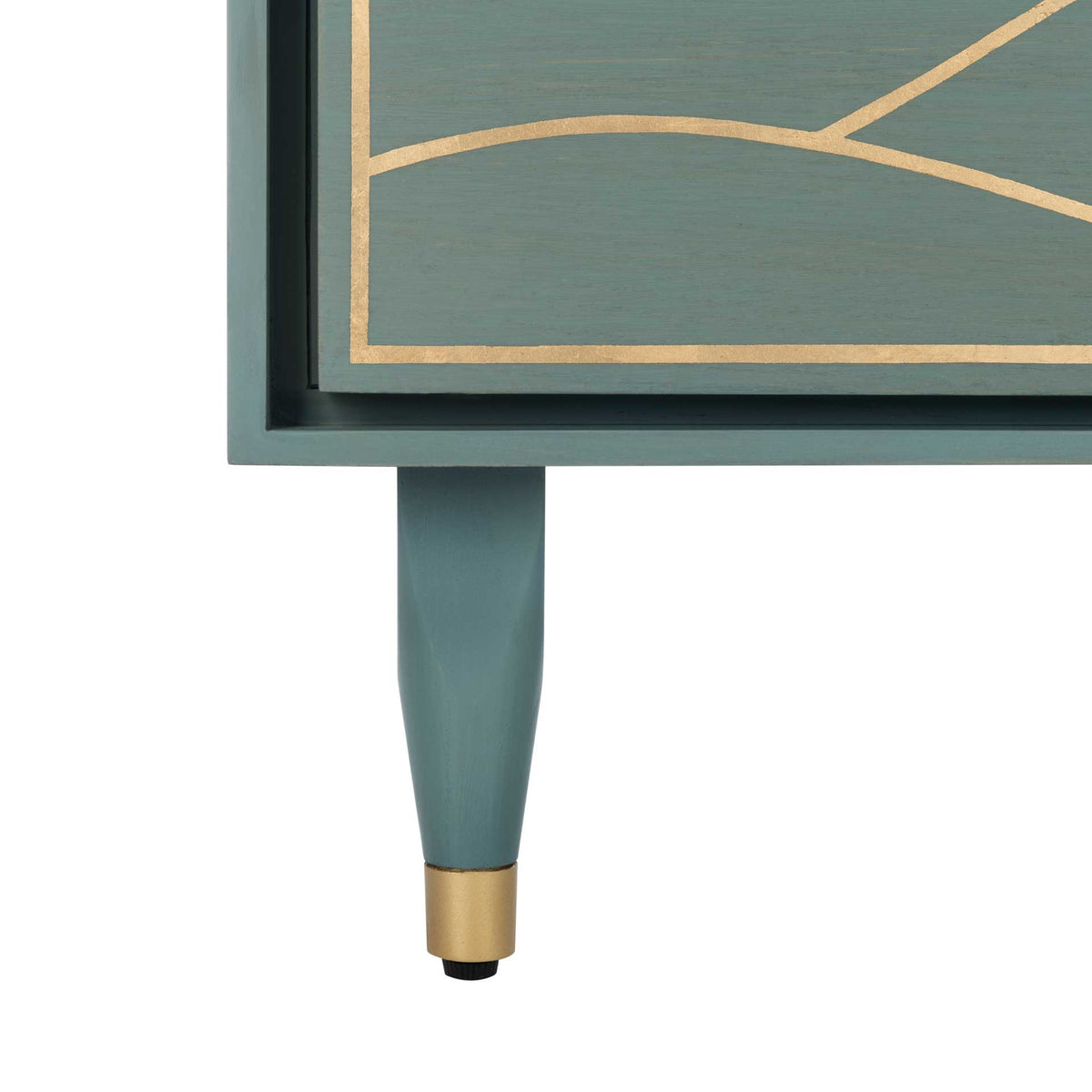 Brett Antique Gold Wave Nightstand Seafoam