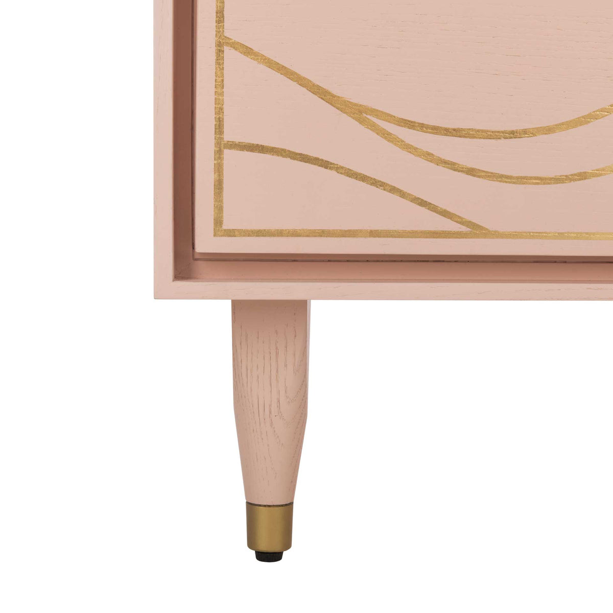 Brett Antique Gold Wave Nightstand Pink/Gold