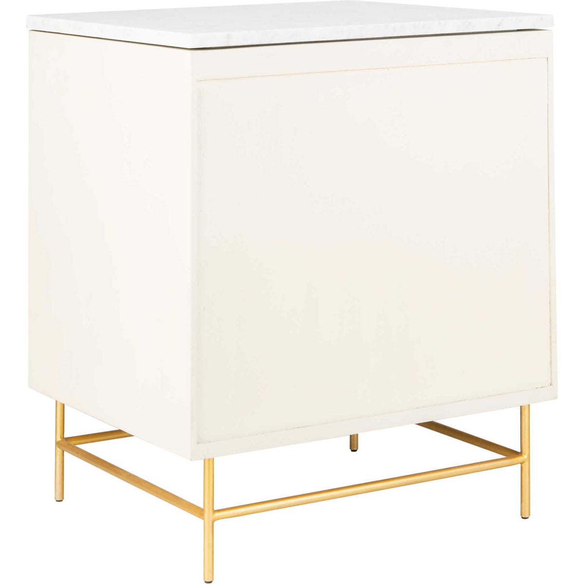 Chart 2 Drawer Nightstand White/Gold
