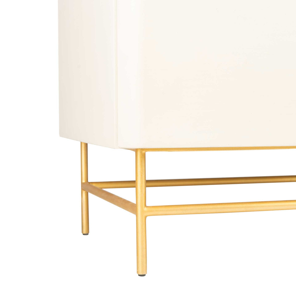 Chart 2 Drawer Nightstand White/Gold