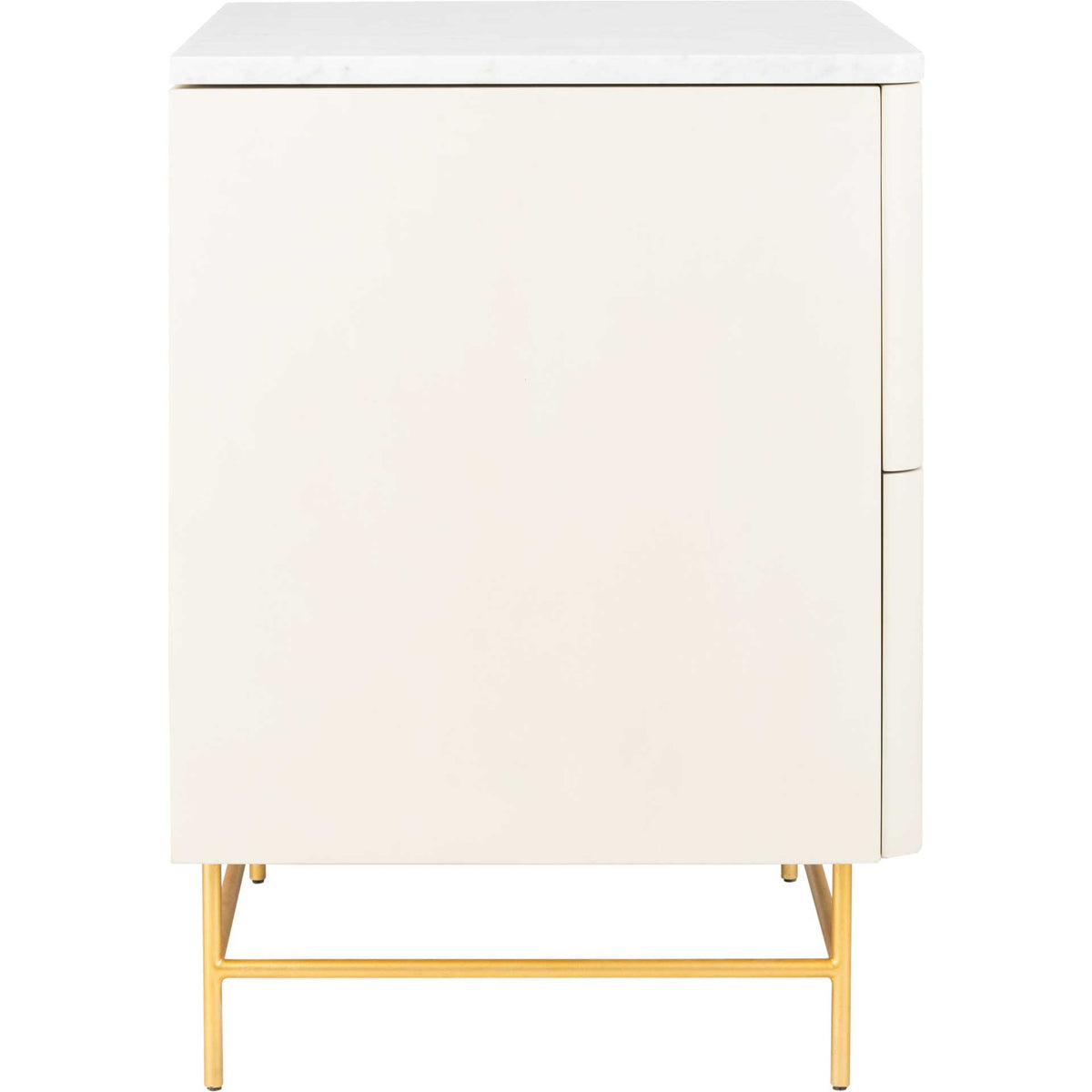 Chart 2 Drawer Nightstand White/Gold