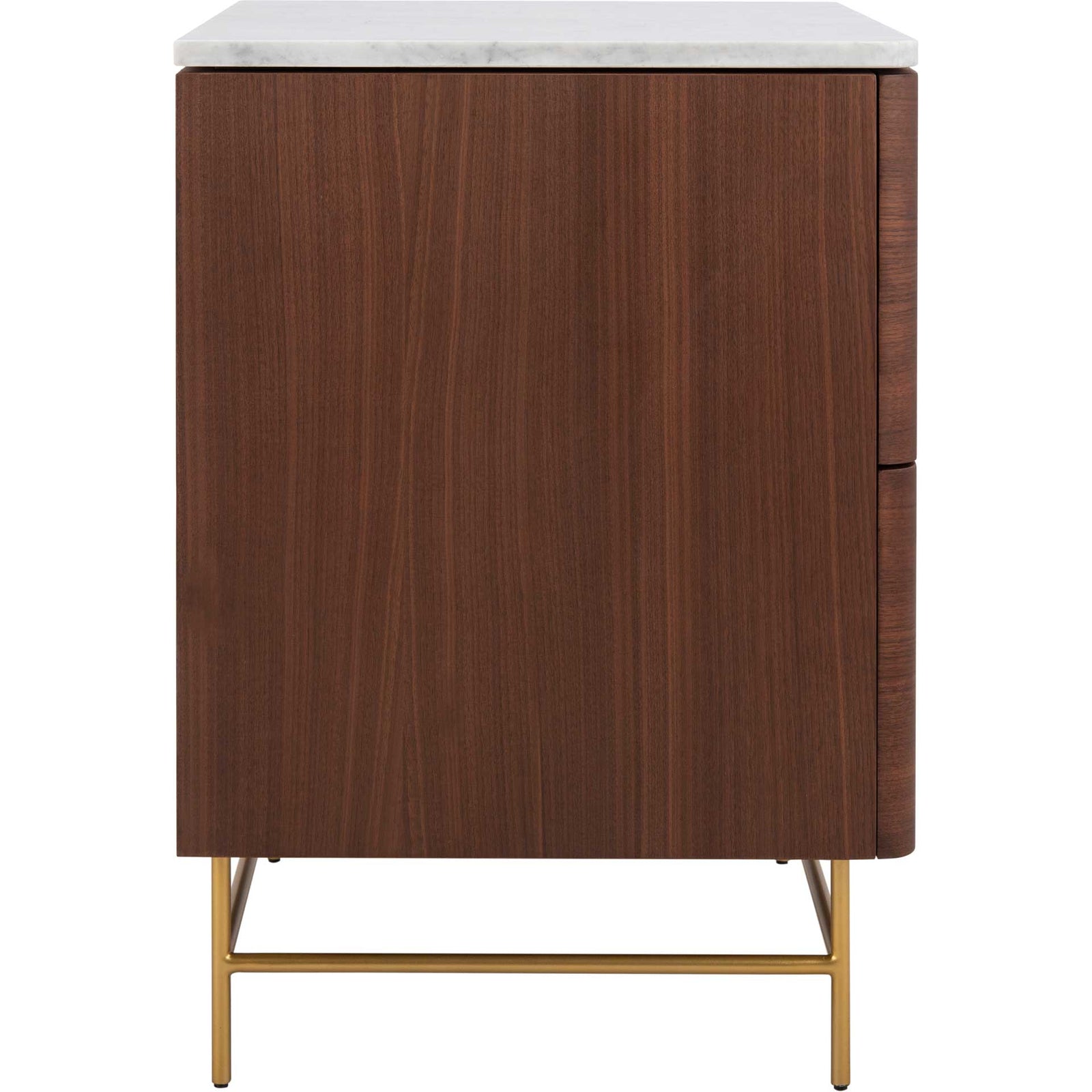 Chart 2 Drawer Nightstand Natural/Gold