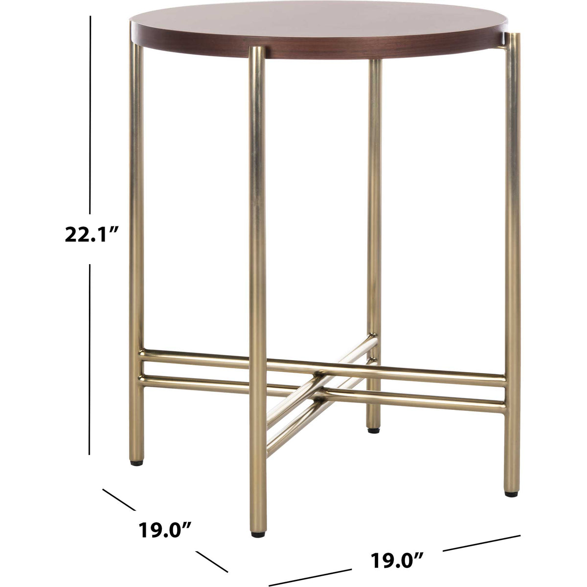 Caden End Table Natural/Gold