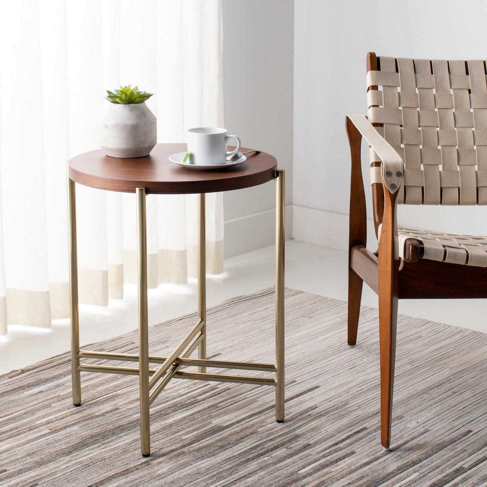 Caden End Table Natural/Gold